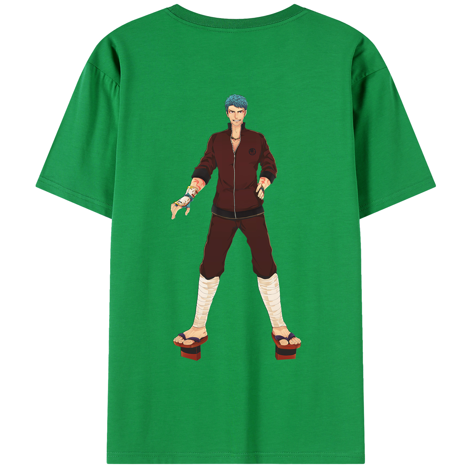 （画像用） 刀剣乱舞 Touken Ranbu 綿100％ メンズ半袖Tシャツ（バックプリント） 通気性