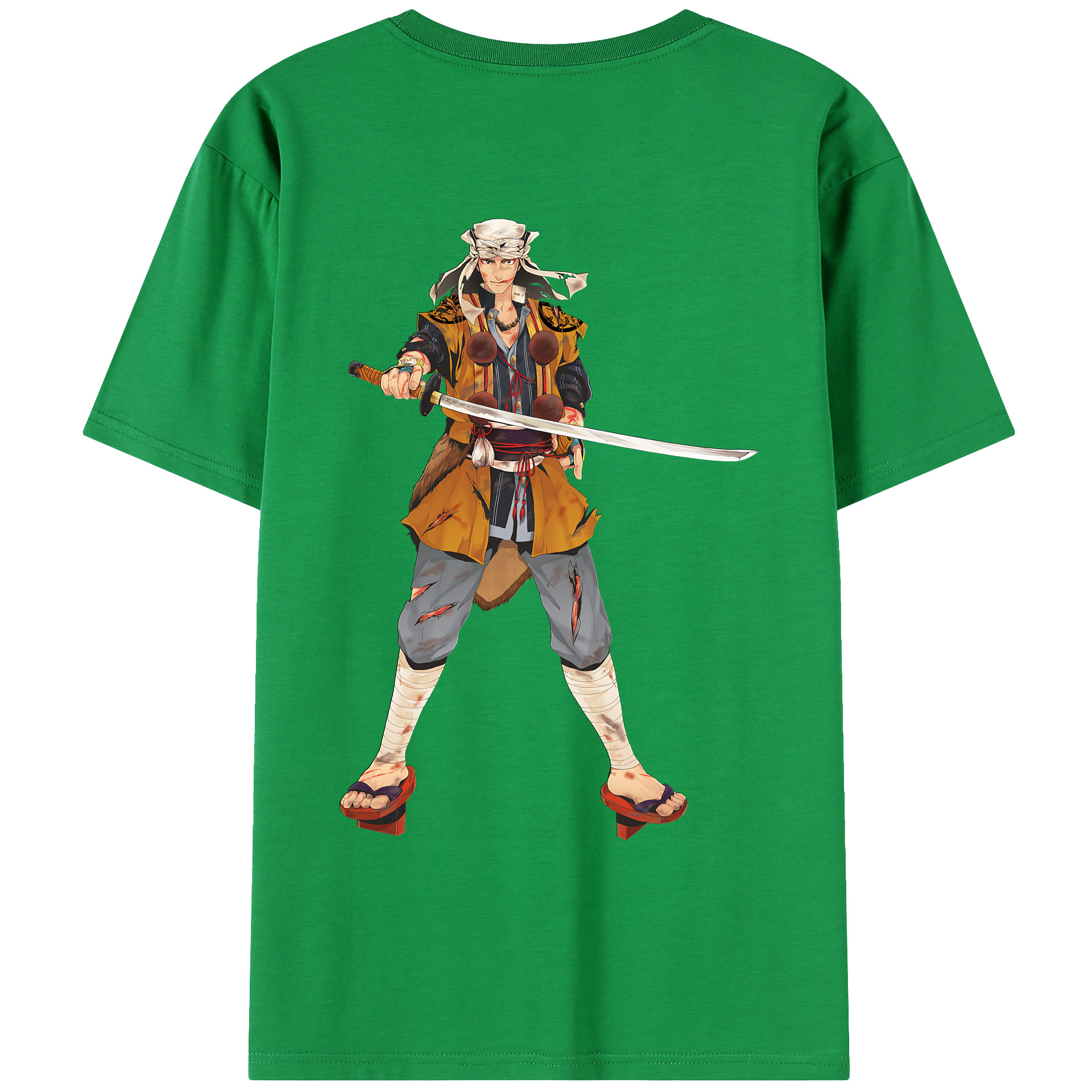 （画像用） 刀剣乱舞 Touken Ranbu 綿100％ メンズ半袖Tシャツ（バックプリント） 通気性