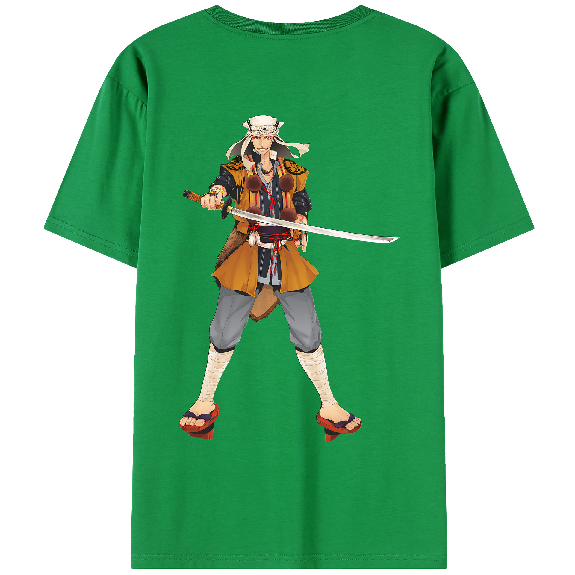 （画像用） 刀剣乱舞 Touken Ranbu 綿100％ メンズ半袖Tシャツ（バックプリント） 通気性