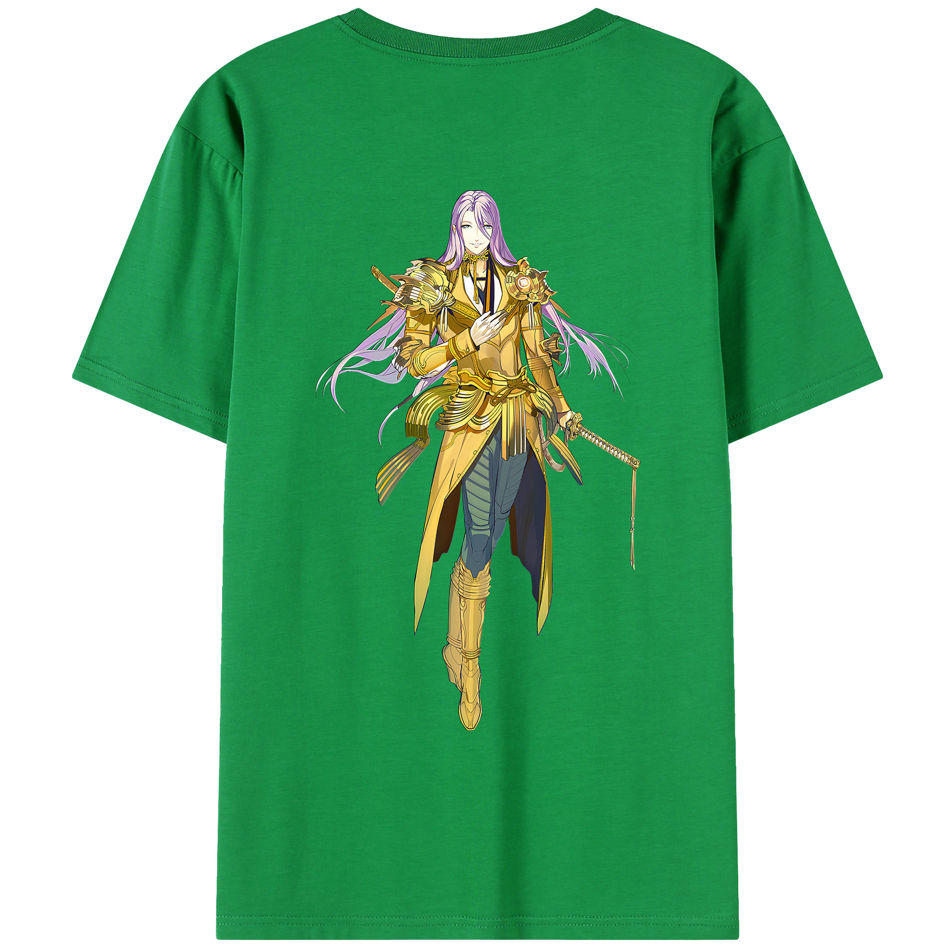 （画像用） 刀剣乱舞 Touken Ranbu 綿100％ メンズ半袖Tシャツ（バックプリント） 通気性
