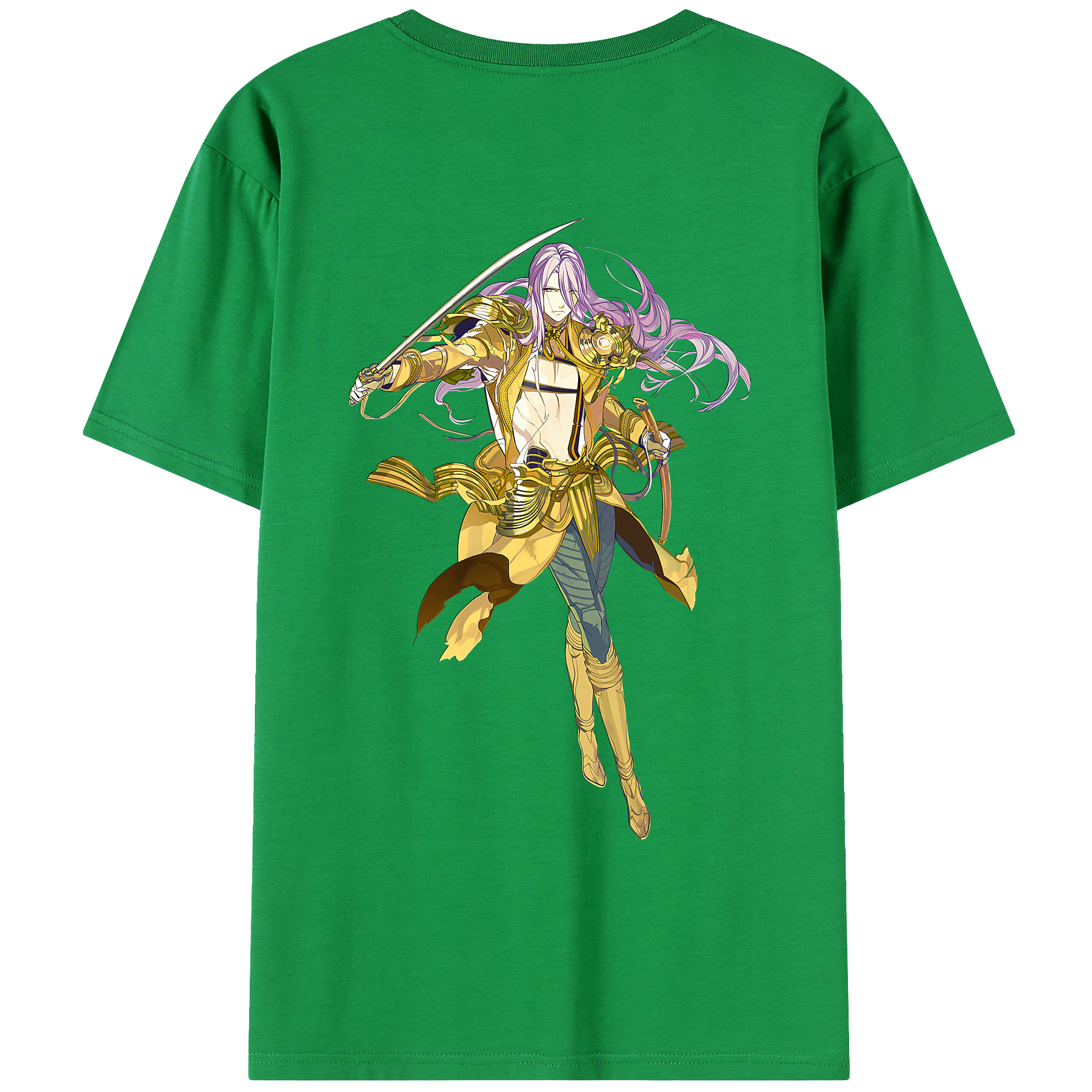 （画像用） 刀剣乱舞 Touken Ranbu 綿100％ メンズ半袖Tシャツ（バックプリント） 通気性