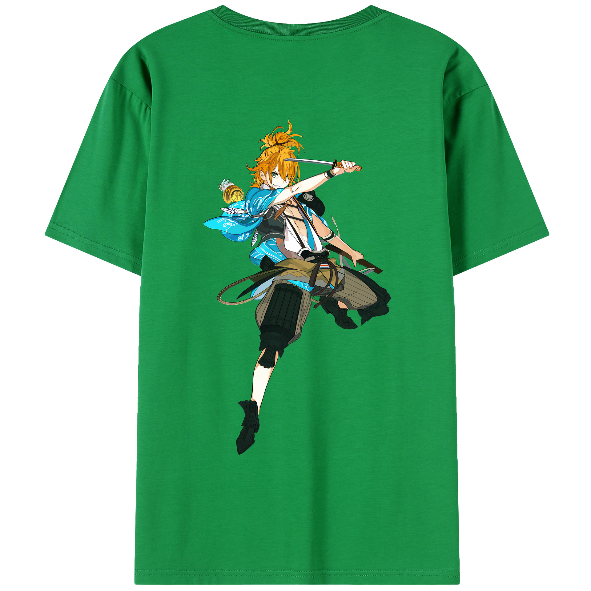 （画像用） 刀剣乱舞 Touken Ranbu 綿100％ メンズ半袖Tシャツ（バックプリント） 通気性