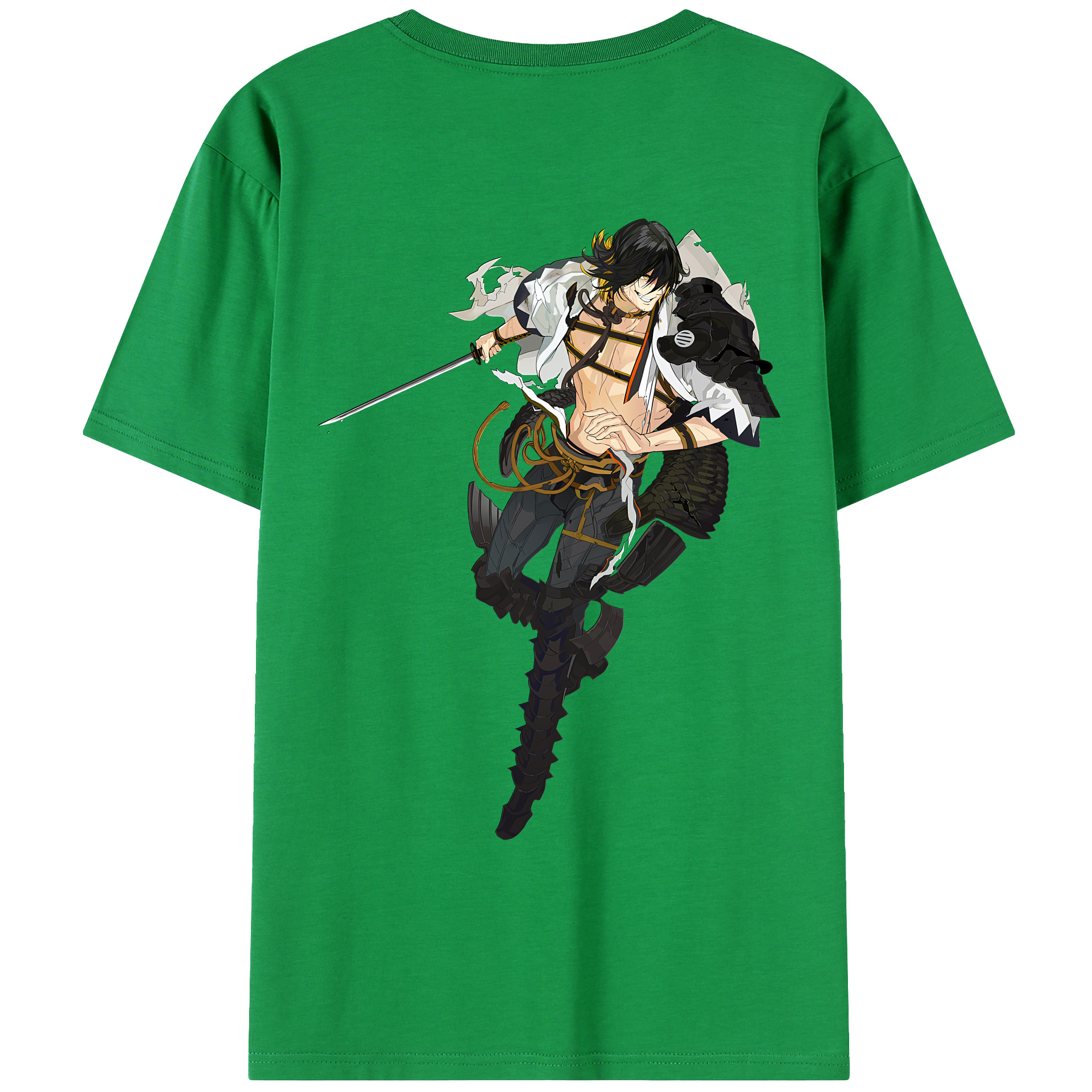 （画像用） 刀剣乱舞 Touken Ranbu 綿100％ メンズ半袖Tシャツ（バックプリント） 通気性