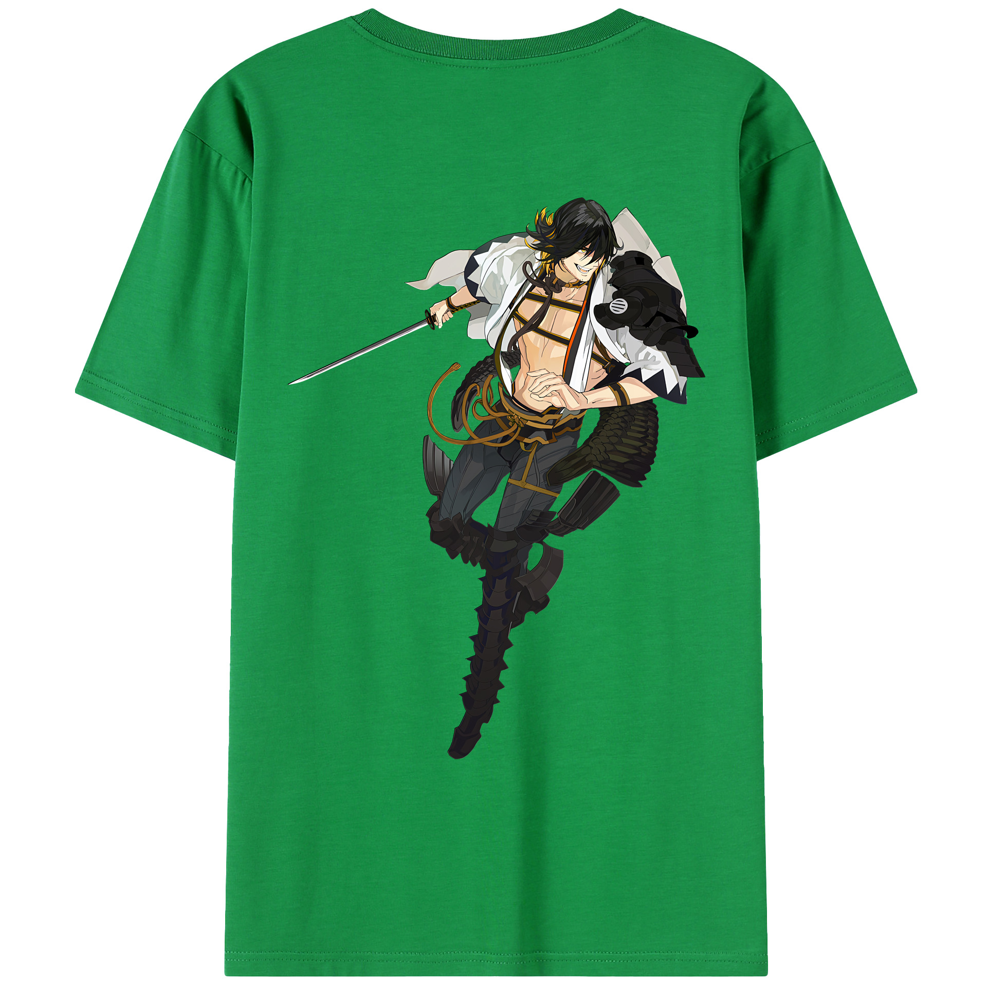 （画像用） 刀剣乱舞 Touken Ranbu 綿100％ メンズ半袖Tシャツ（バックプリント） 通気性
