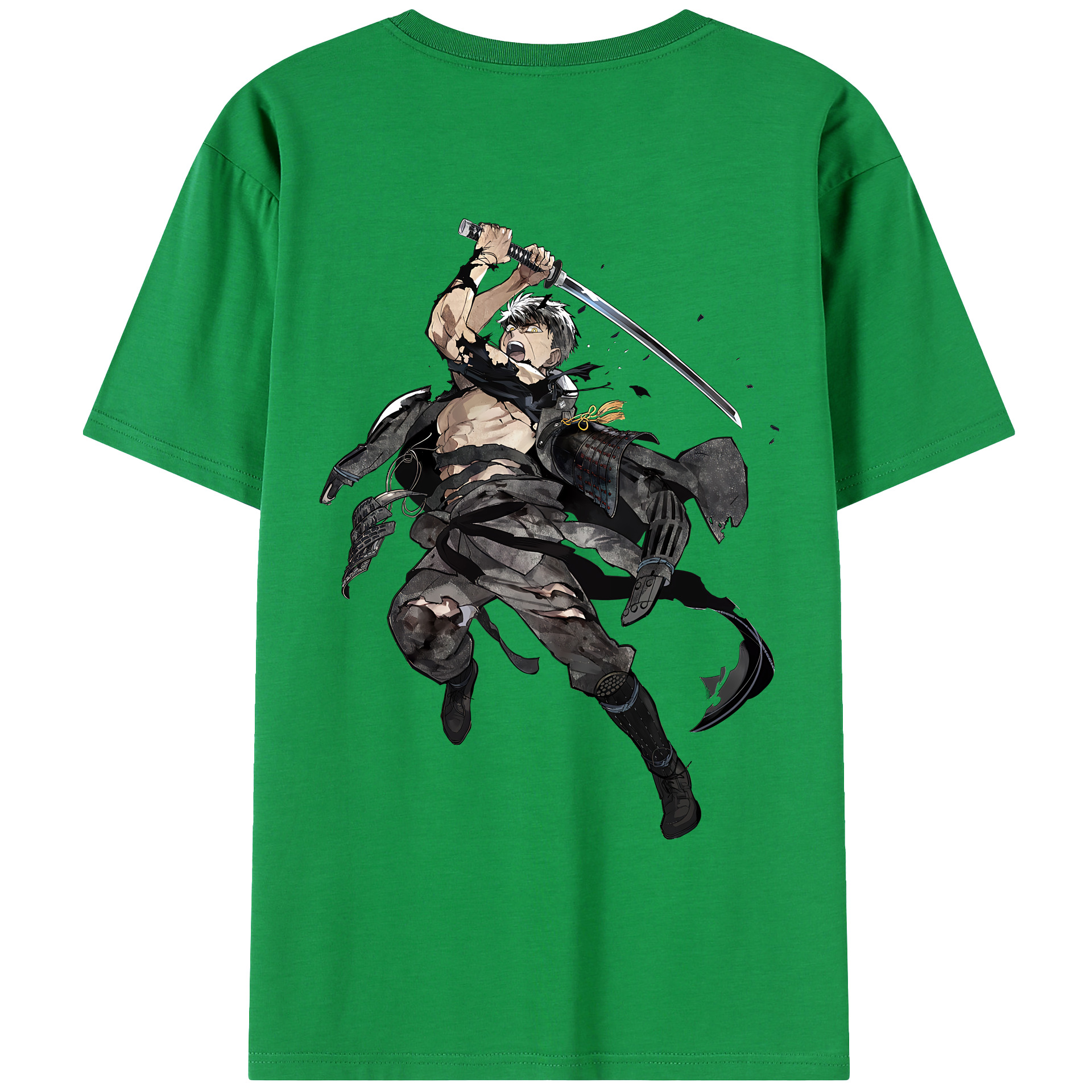 （画像用） 刀剣乱舞 Touken Ranbu 綿100％ メンズ半袖Tシャツ（バックプリント） 通気性