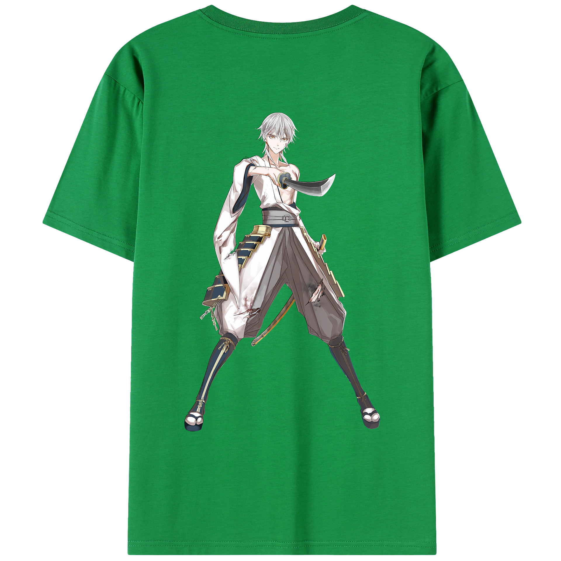 （画像用） 刀剣乱舞 Touken Ranbu 綿100％ メンズ半袖Tシャツ（バックプリント） 通気性