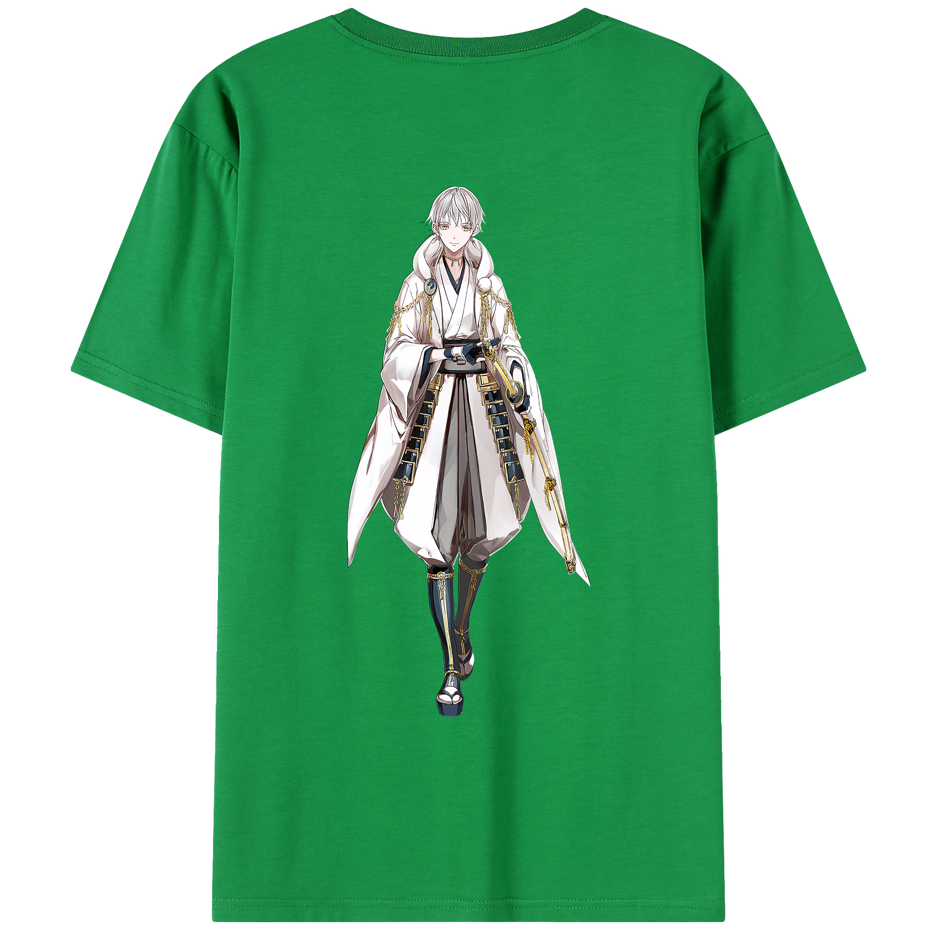 （画像用） 刀剣乱舞 Touken Ranbu 綿100％ メンズ半袖Tシャツ（バックプリント） 通気性