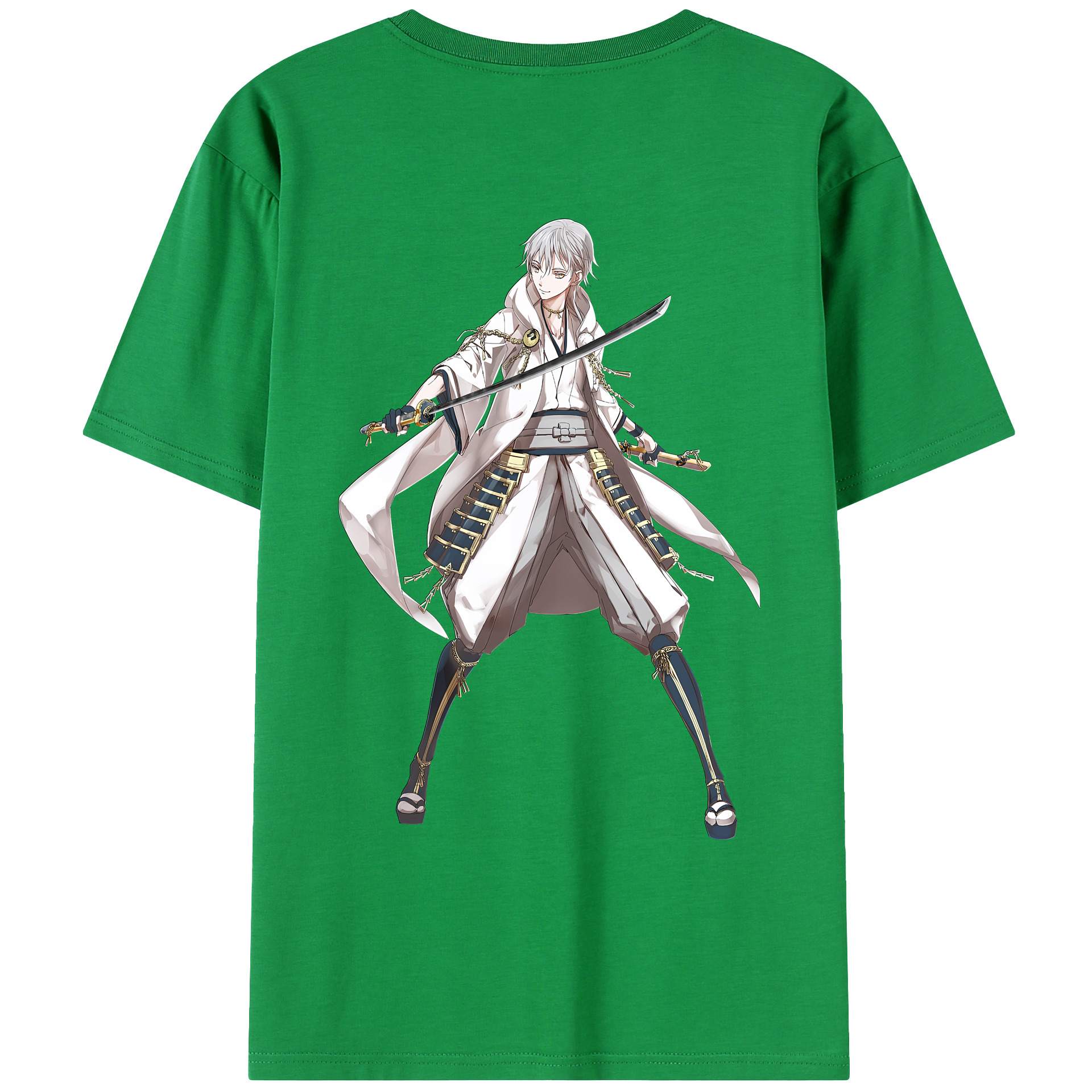 （画像用） 刀剣乱舞 Touken Ranbu 綿100％ メンズ半袖Tシャツ（バックプリント） 通気性
