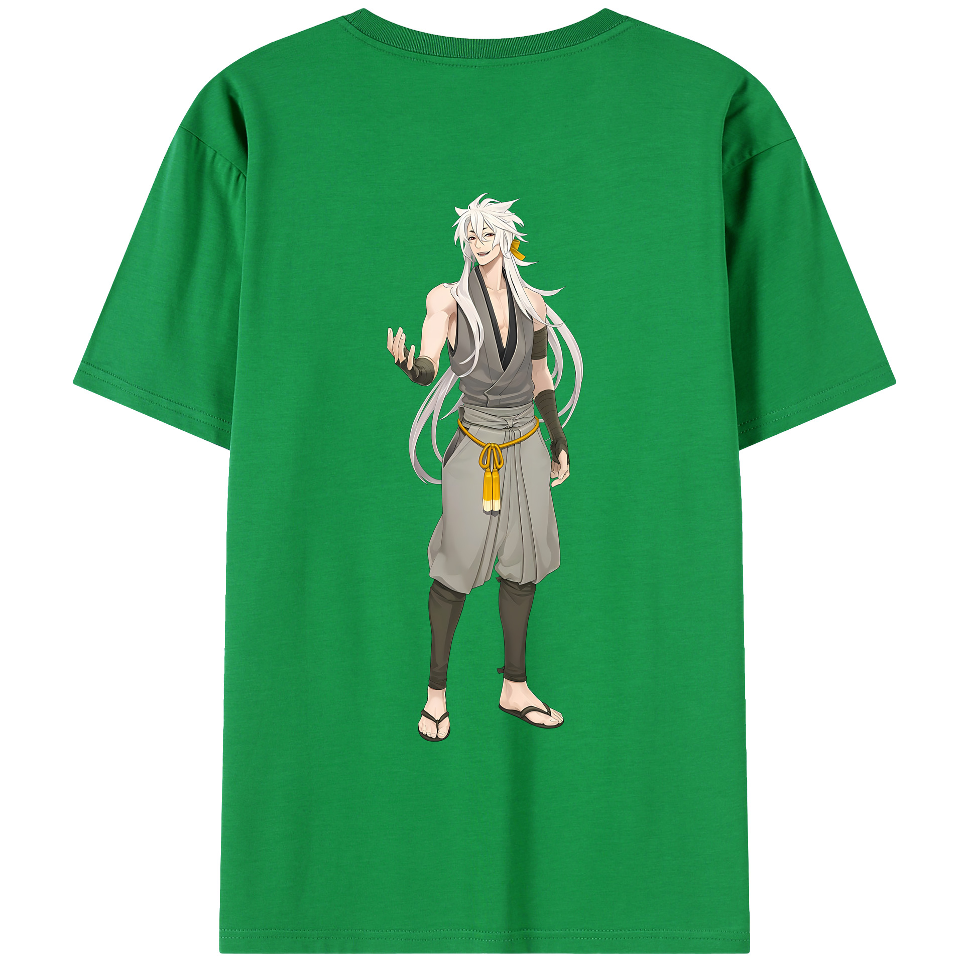（画像用） 刀剣乱舞 Touken Ranbu 綿100％ メンズ半袖Tシャツ（バックプリント） 通気性