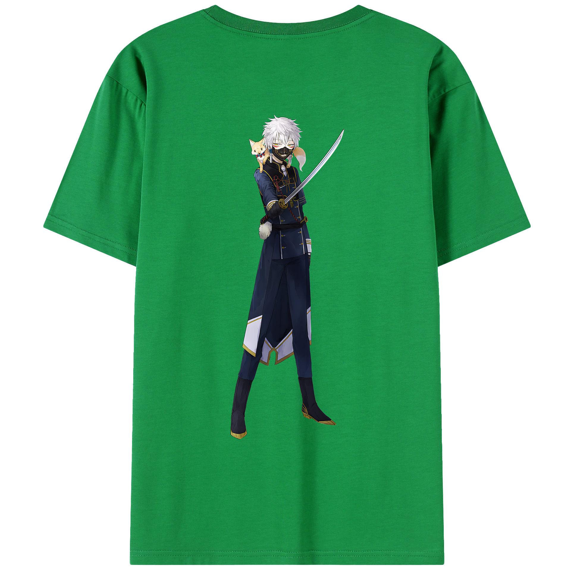 （画像用） 刀剣乱舞 Touken Ranbu 綿100％ メンズ半袖Tシャツ（バックプリント） 通気性