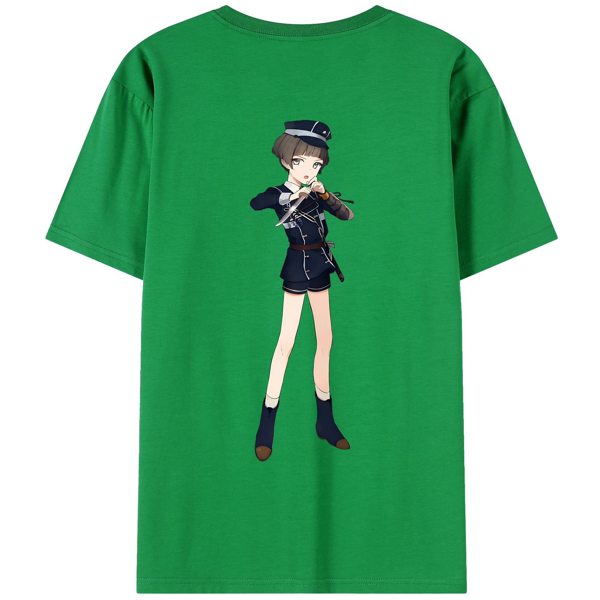 （画像用） 刀剣乱舞 Touken Ranbu 綿100％ メンズ半袖Tシャツ（バックプリント） 通気性