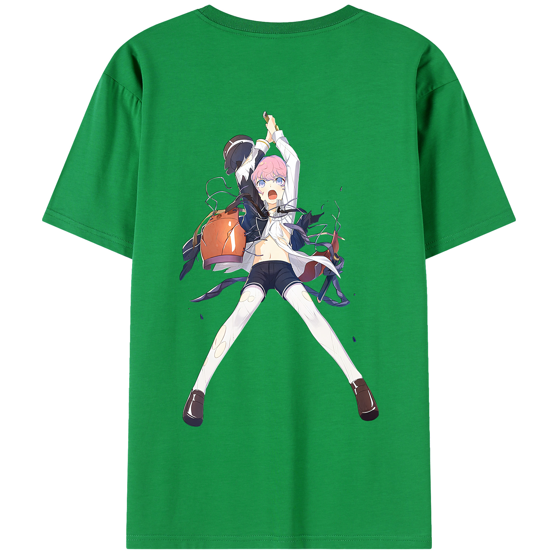 （画像用） 刀剣乱舞 Touken Ranbu 綿100％ メンズ半袖Tシャツ（バックプリント） 通気性