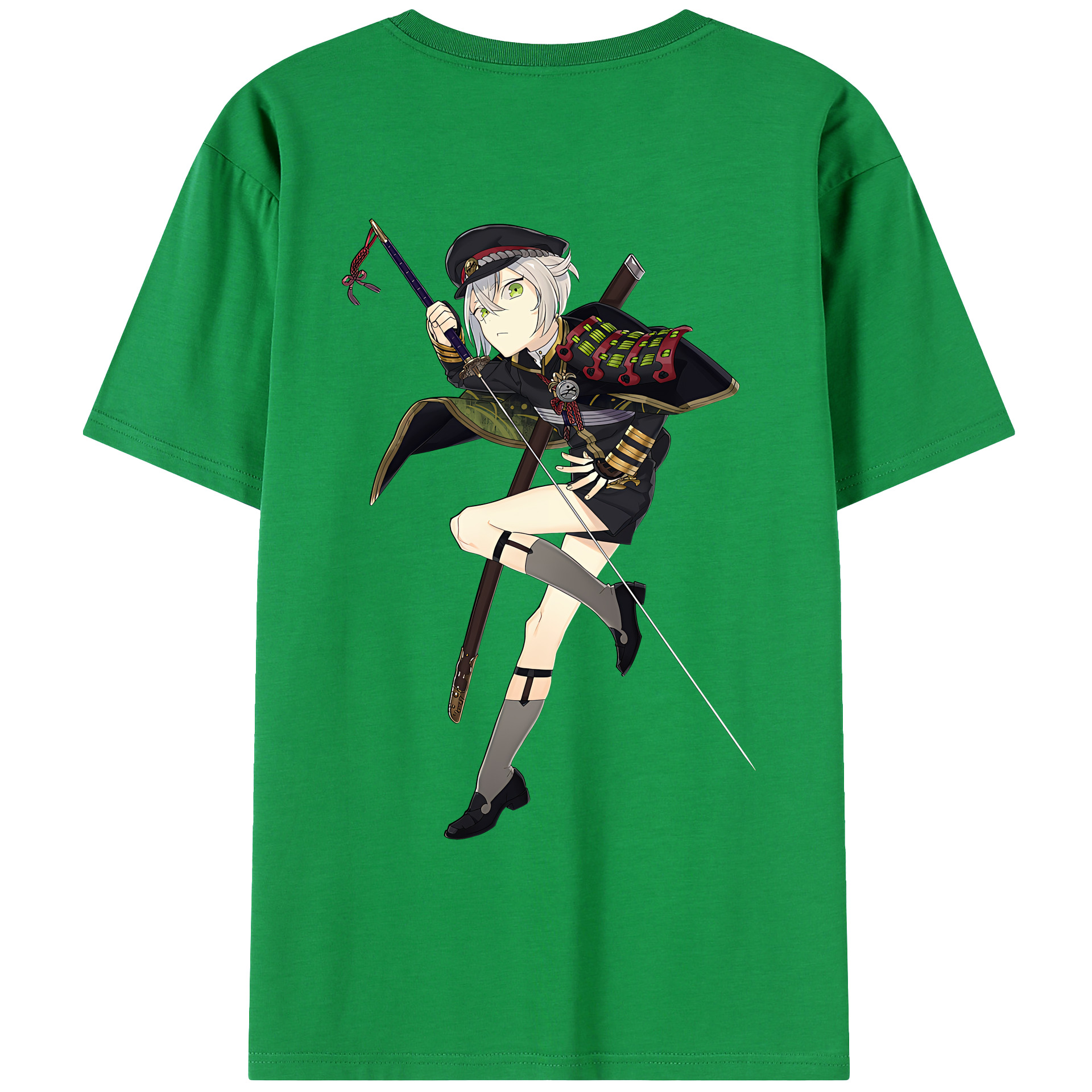 （画像用） 刀剣乱舞 Touken Ranbu 綿100％ メンズ半袖Tシャツ（バックプリント） 通気性