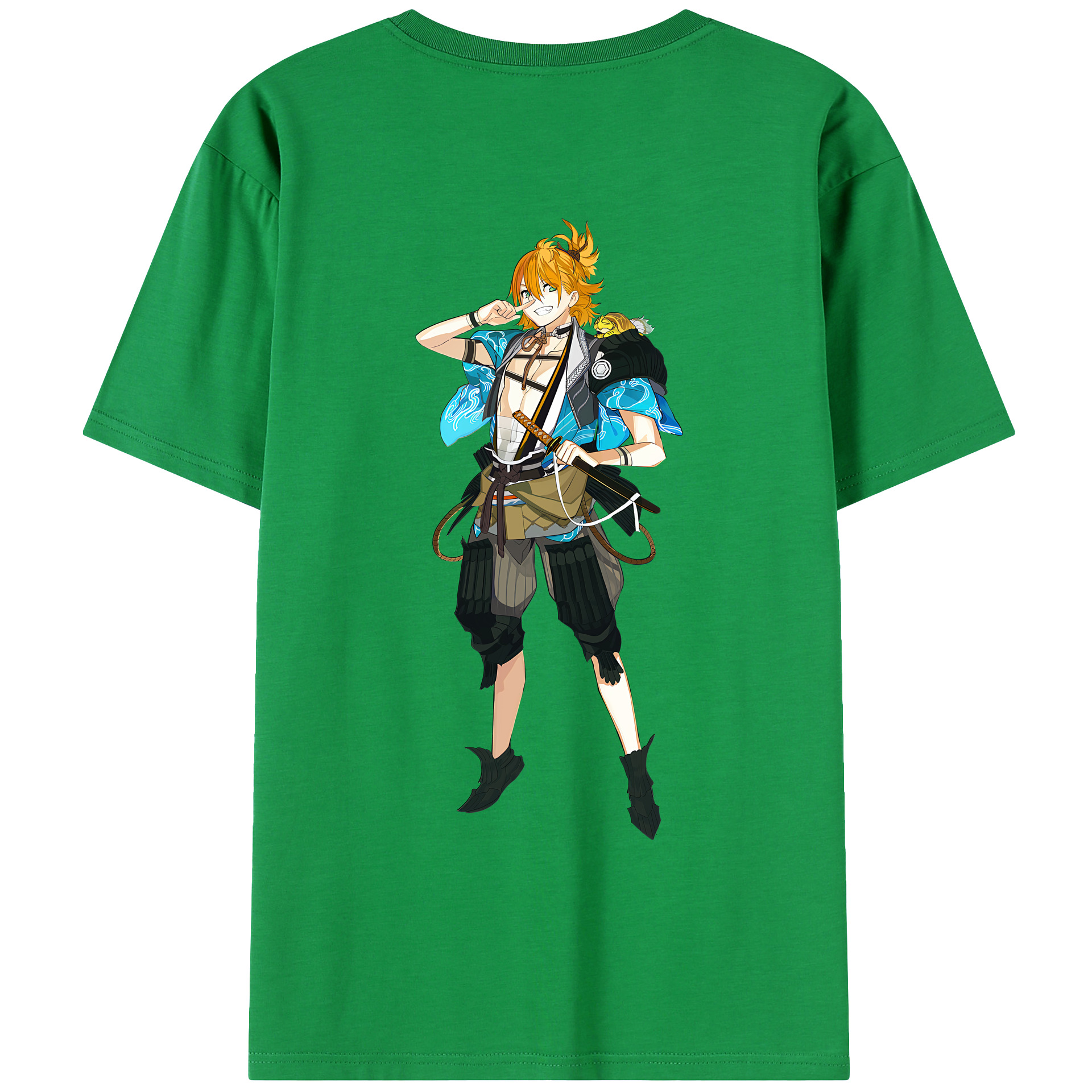（画像用） 刀剣乱舞 Touken Ranbu 綿100％ メンズ半袖Tシャツ（バックプリント） 通気性