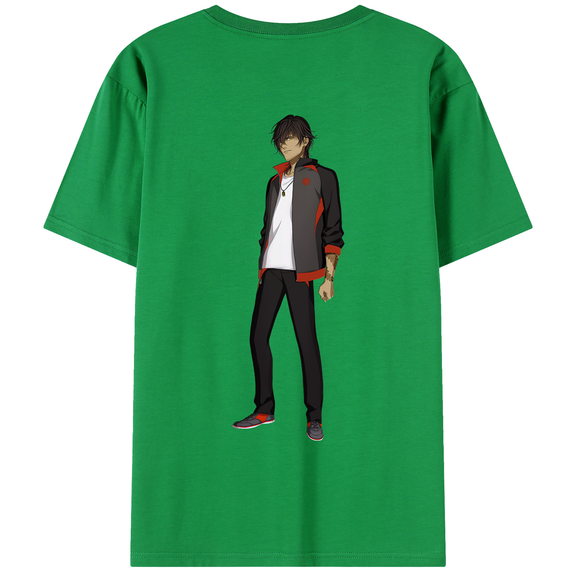 （画像用） 刀剣乱舞 Touken Ranbu 綿100％ メンズ半袖Tシャツ（バックプリント） 通気性
