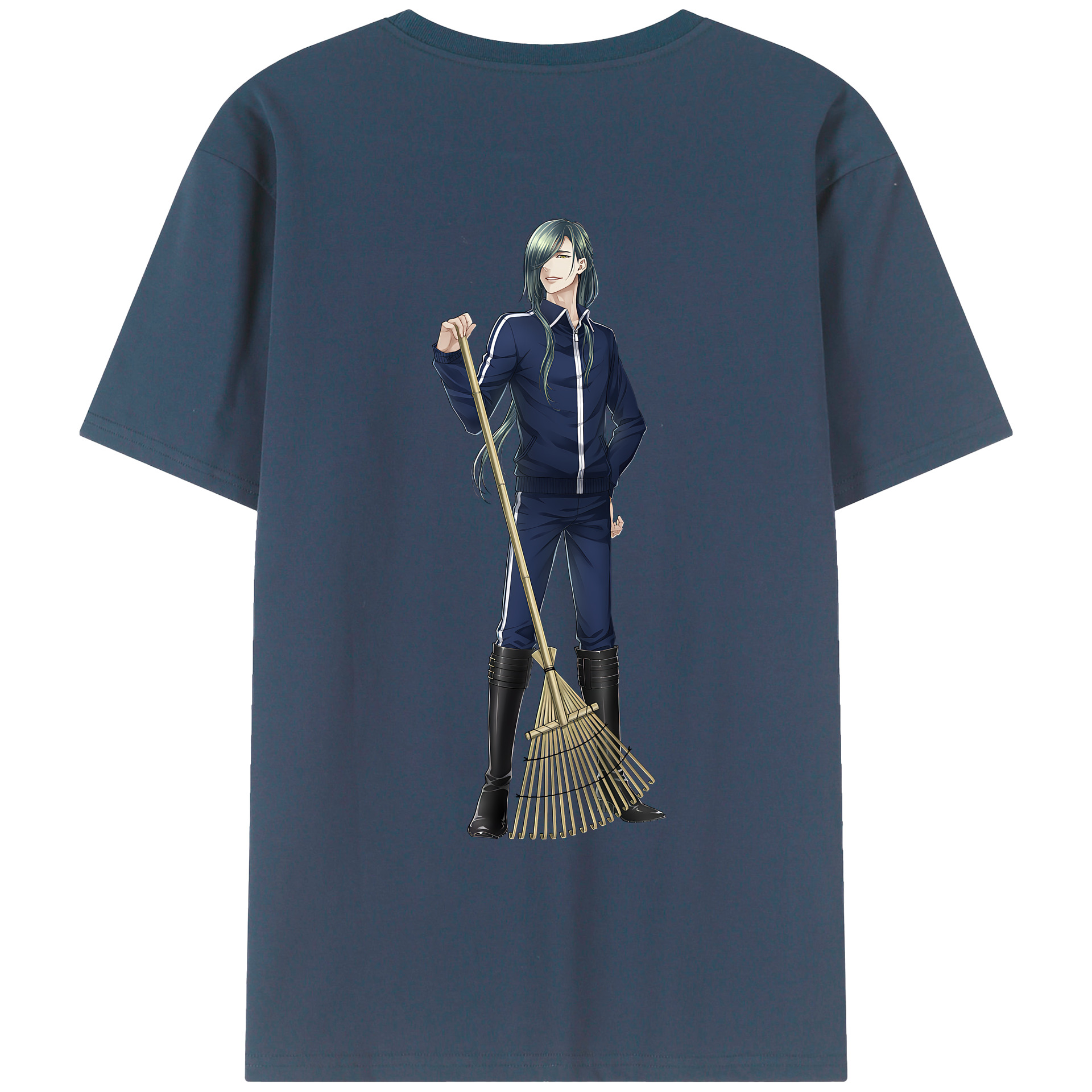 （画像用） 刀剣乱舞 Touken Ranbu 綿100％ メンズ半袖Tシャツ（バックプリント） 通気性