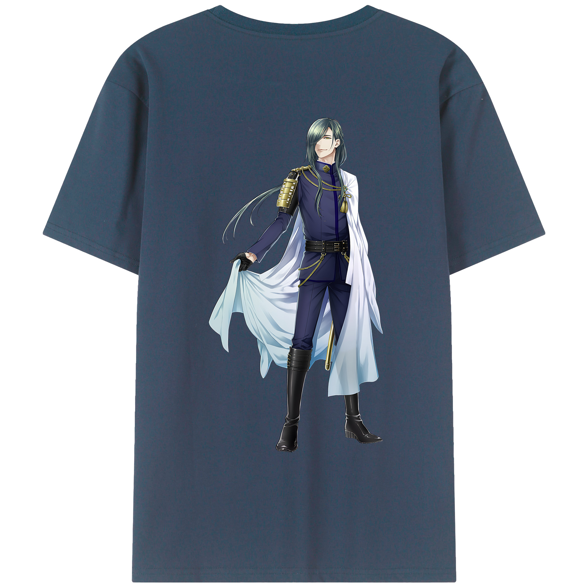 （画像用） 刀剣乱舞 Touken Ranbu 綿100％ メンズ半袖Tシャツ（バックプリント） 通気性