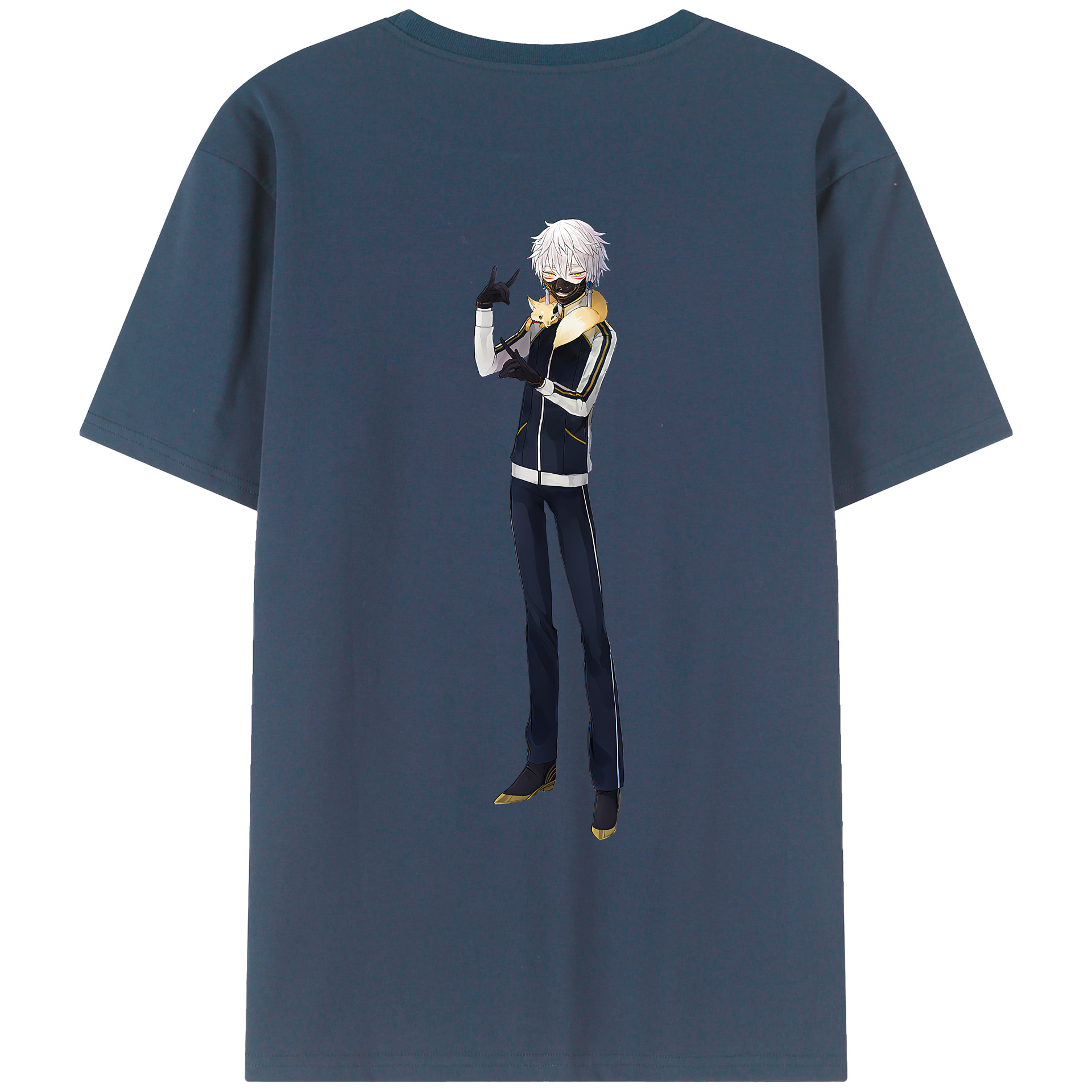 （画像用） 刀剣乱舞 Touken Ranbu 綿100％ メンズ半袖Tシャツ（バックプリント） 通気性