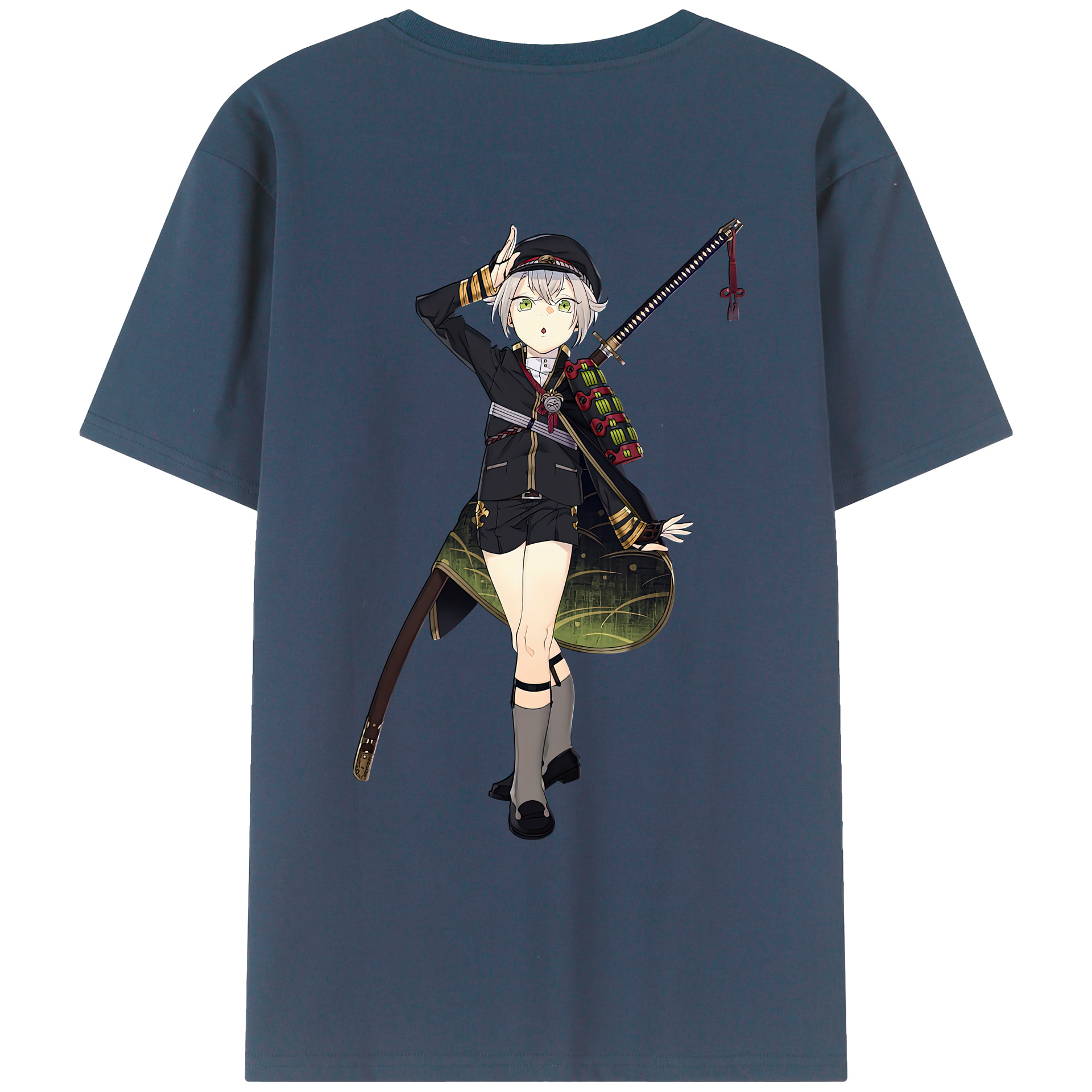 （画像用） 刀剣乱舞 Touken Ranbu 綿100％ メンズ半袖Tシャツ（バックプリント） 通気性
