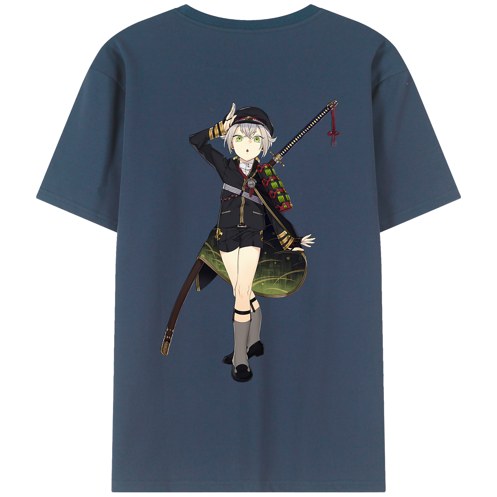 （画像用） 刀剣乱舞 Touken Ranbu 綿100％ メンズ半袖Tシャツ（バックプリント） 通気性