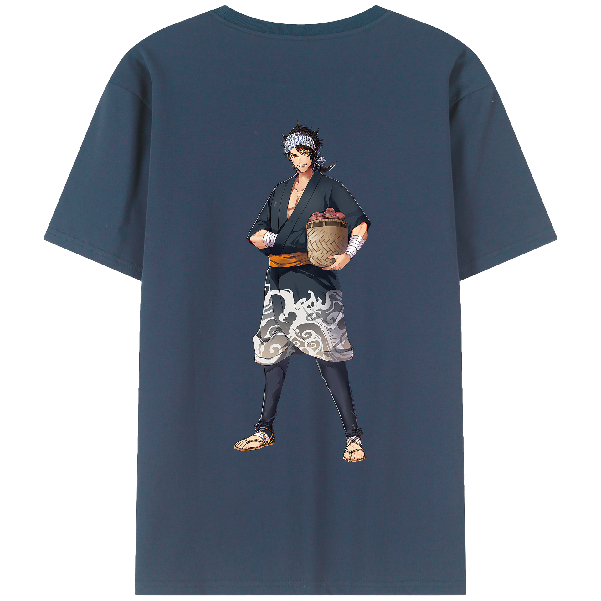 （画像用） 刀剣乱舞 Touken Ranbu 綿100％ メンズ半袖Tシャツ（バックプリント） 通気性