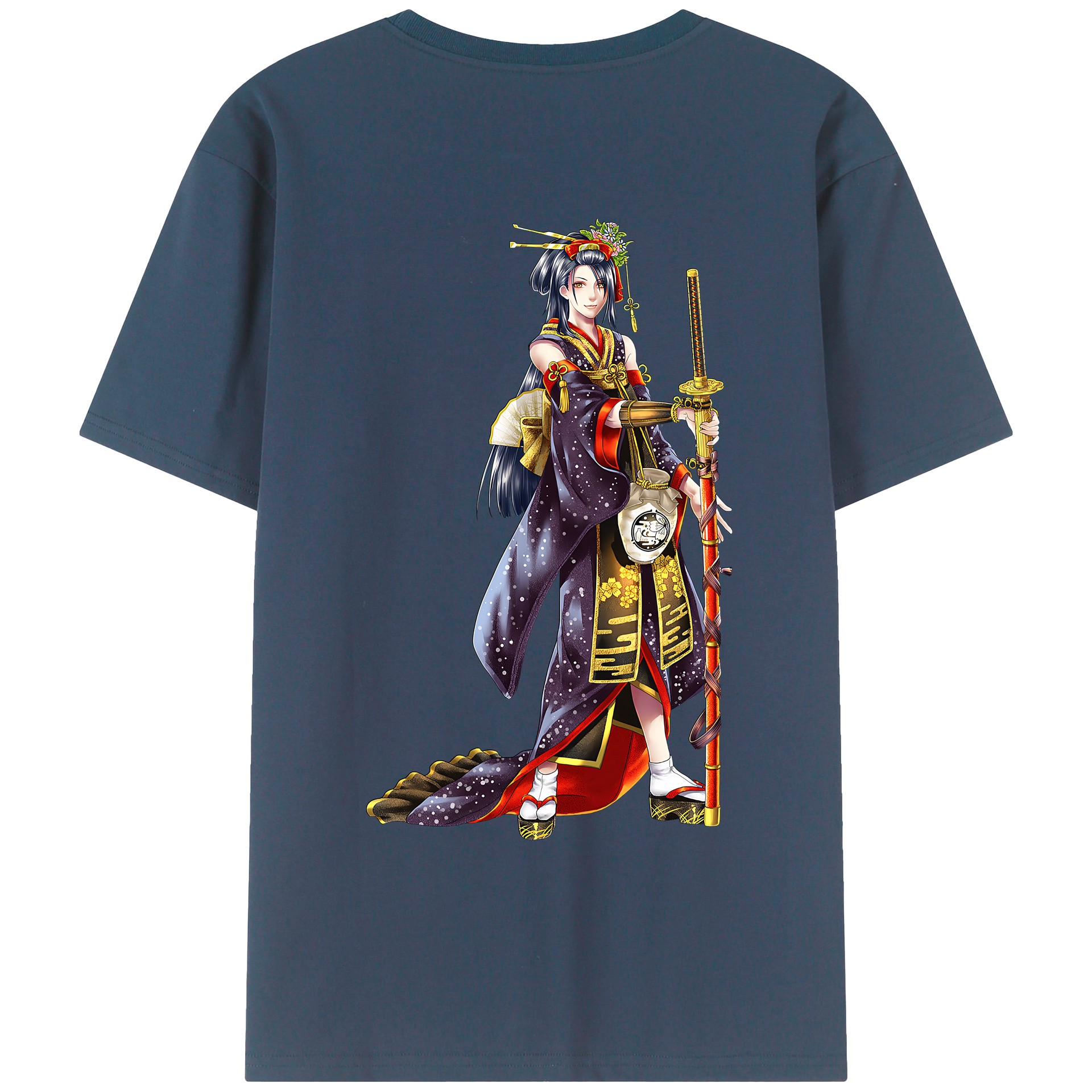 （画像用） 刀剣乱舞 Touken Ranbu 綿100％ メンズ半袖Tシャツ（バックプリント） 通気性