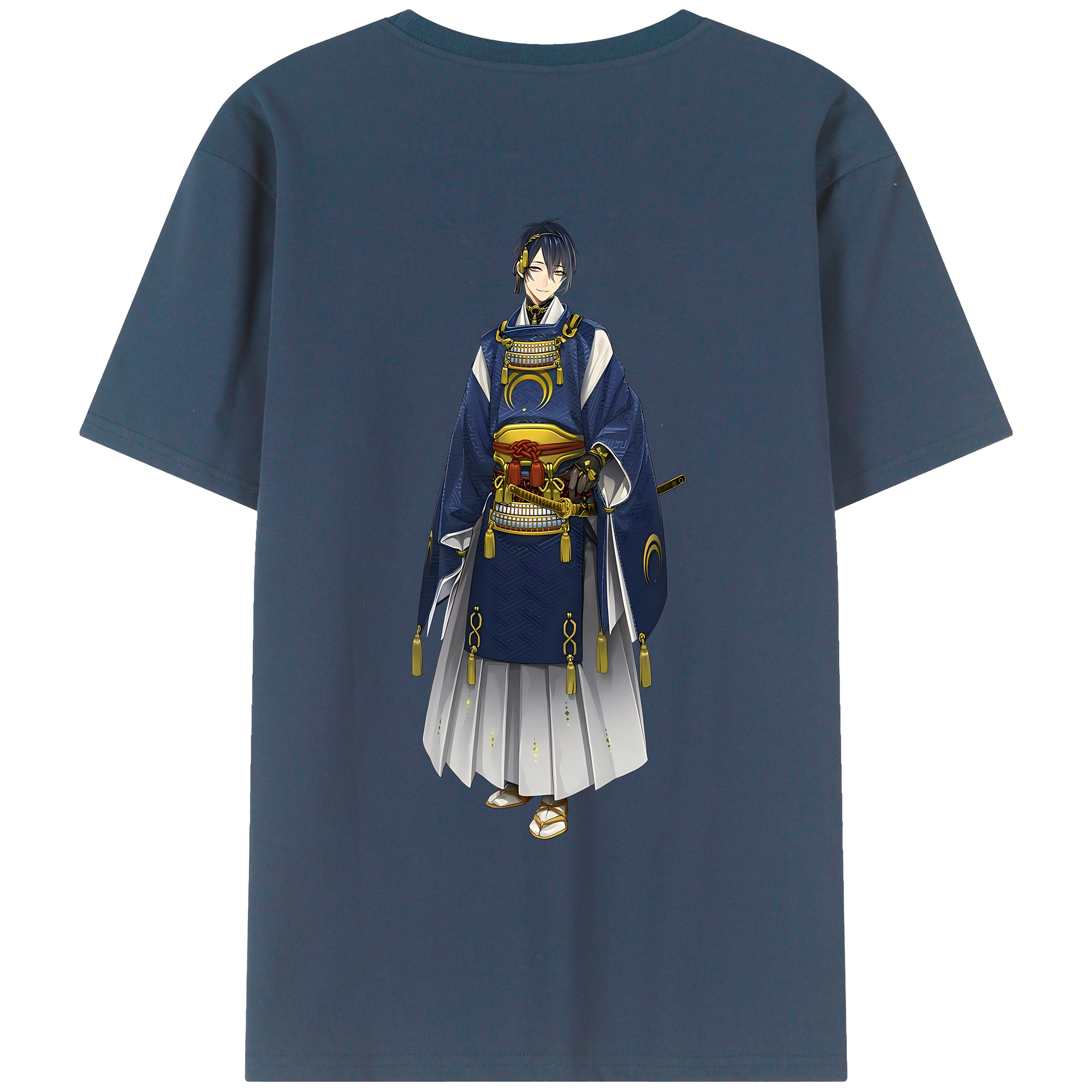 （画像用） 刀剣乱舞 Touken Ranbu 綿100％ メンズ半袖Tシャツ（バックプリント） 通気性