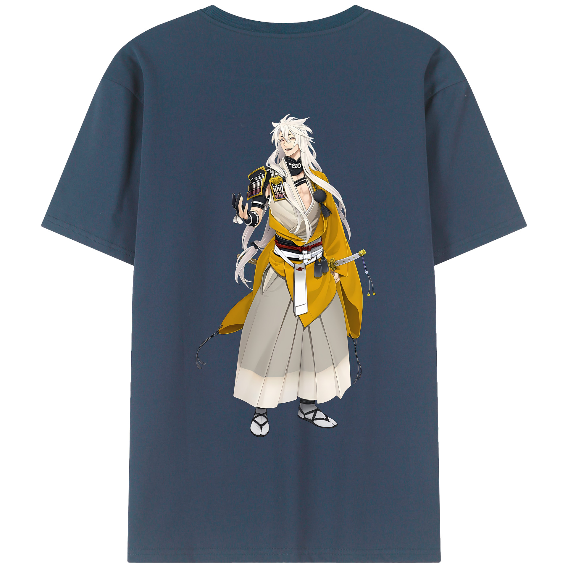 （画像用） 刀剣乱舞 Touken Ranbu 綿100％ メンズ半袖Tシャツ（バックプリント） 通気性