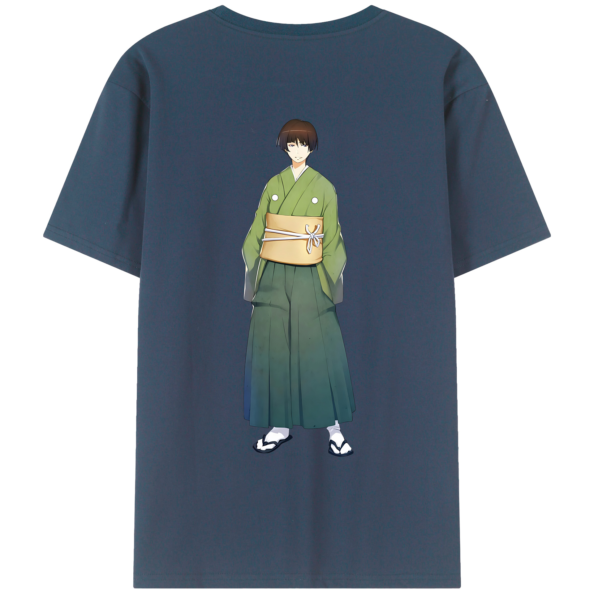 （画像用） 刀剣乱舞 Touken Ranbu 綿100％ メンズ半袖Tシャツ（バックプリント） 通気性