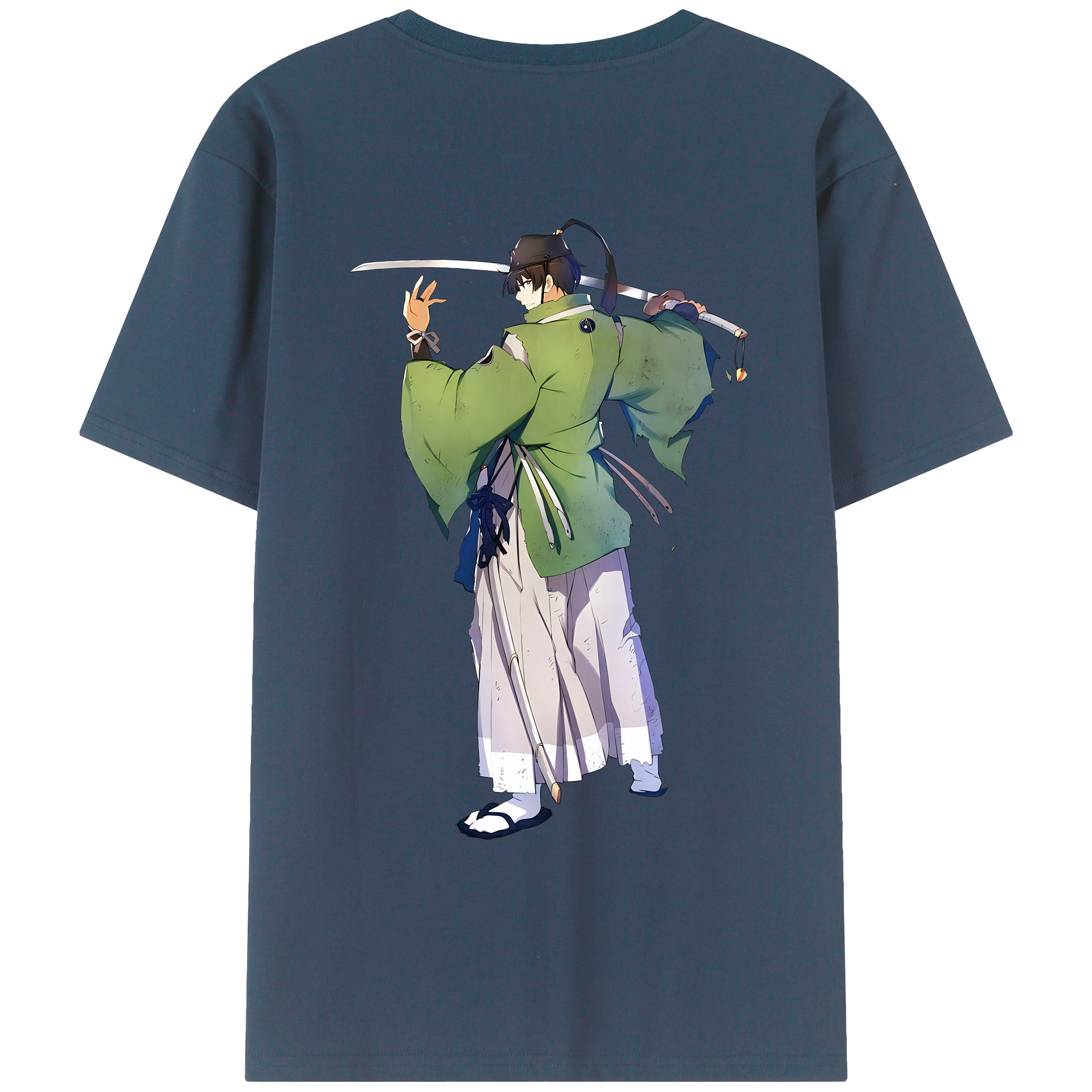 （画像用） 刀剣乱舞 Touken Ranbu 綿100％ メンズ半袖Tシャツ（バックプリント） 通気性