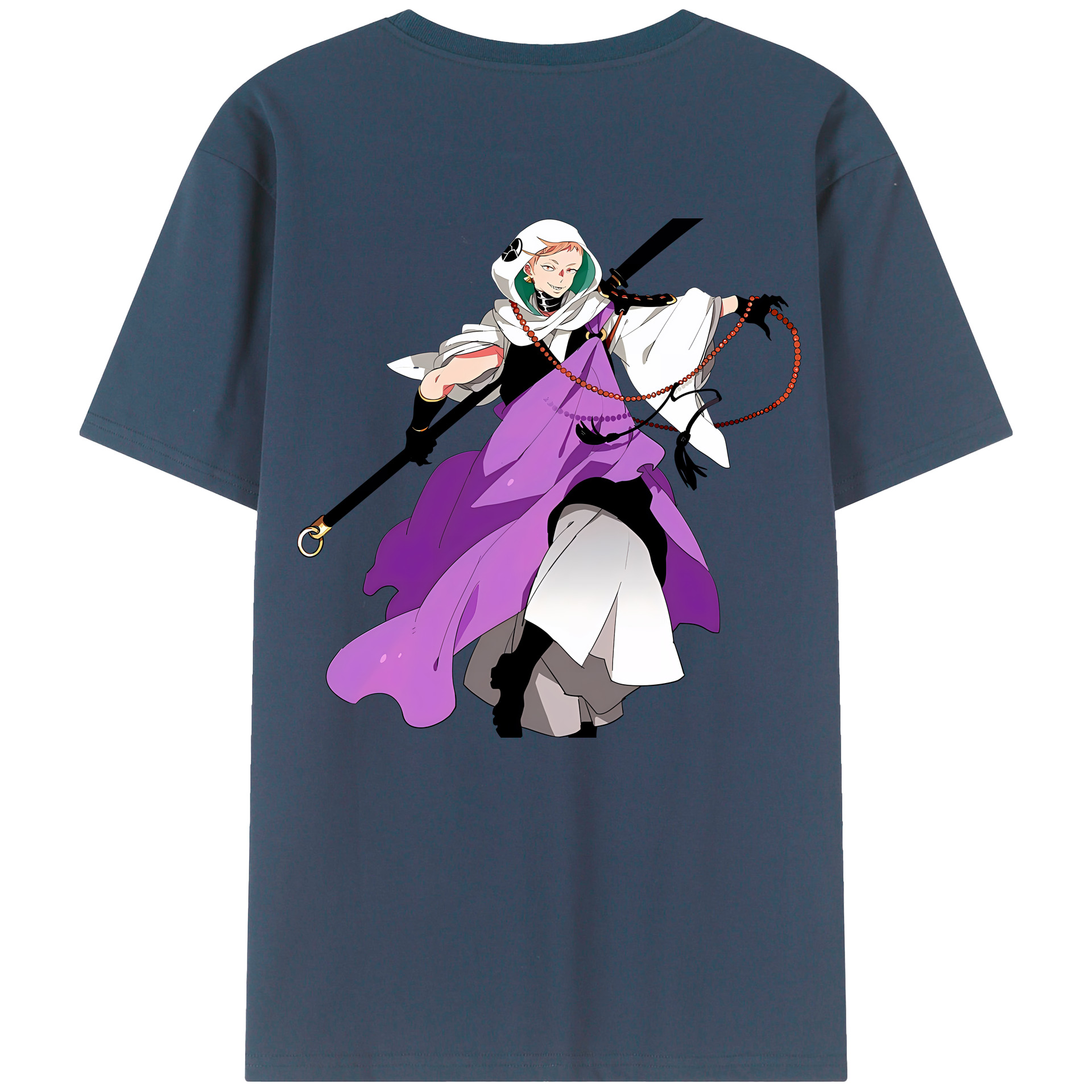 （画像用） 刀剣乱舞 Touken Ranbu 綿100％ メンズ半袖Tシャツ（バックプリント） 通気性