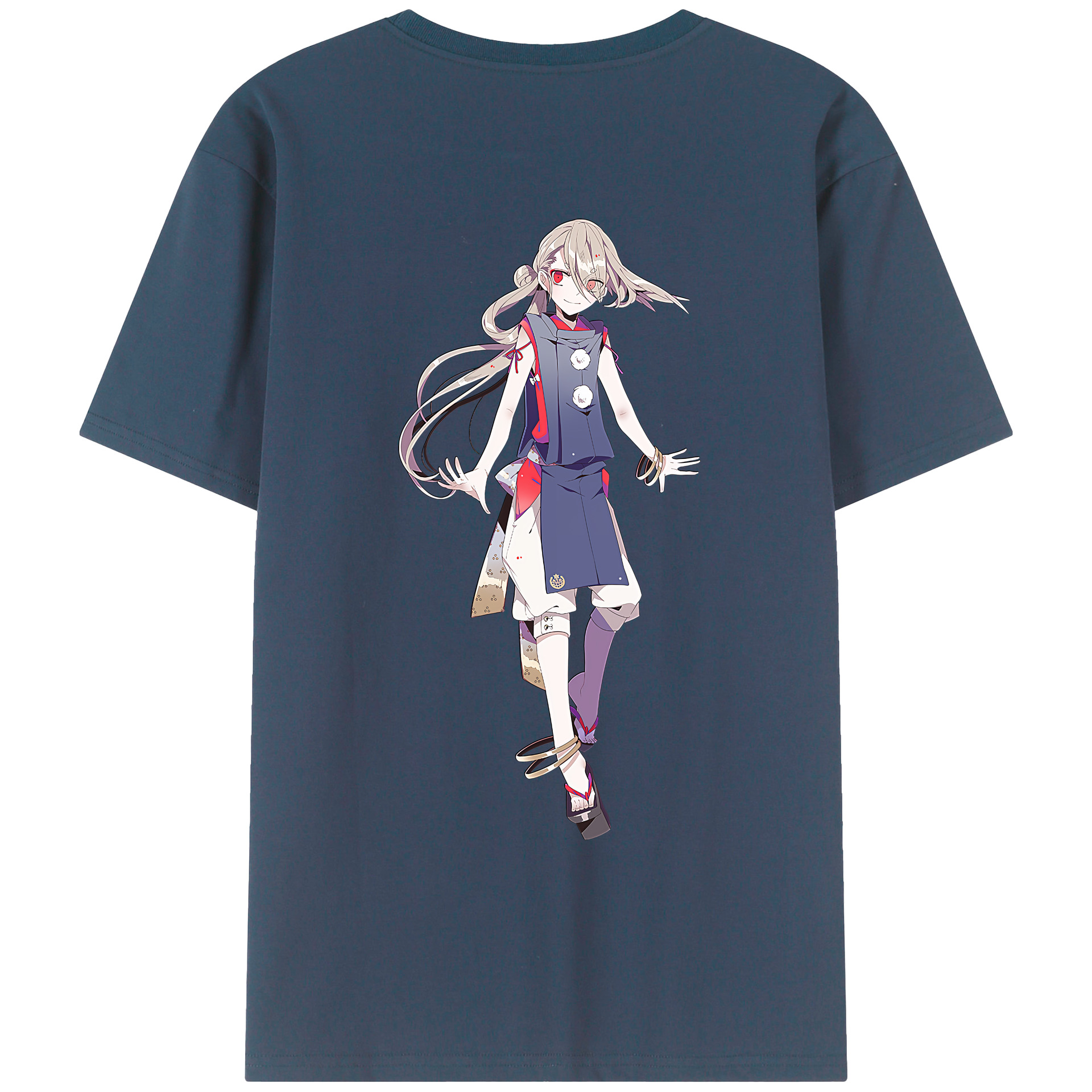 （画像用） 刀剣乱舞 Touken Ranbu 綿100％ メンズ半袖Tシャツ（バックプリント） 通気性