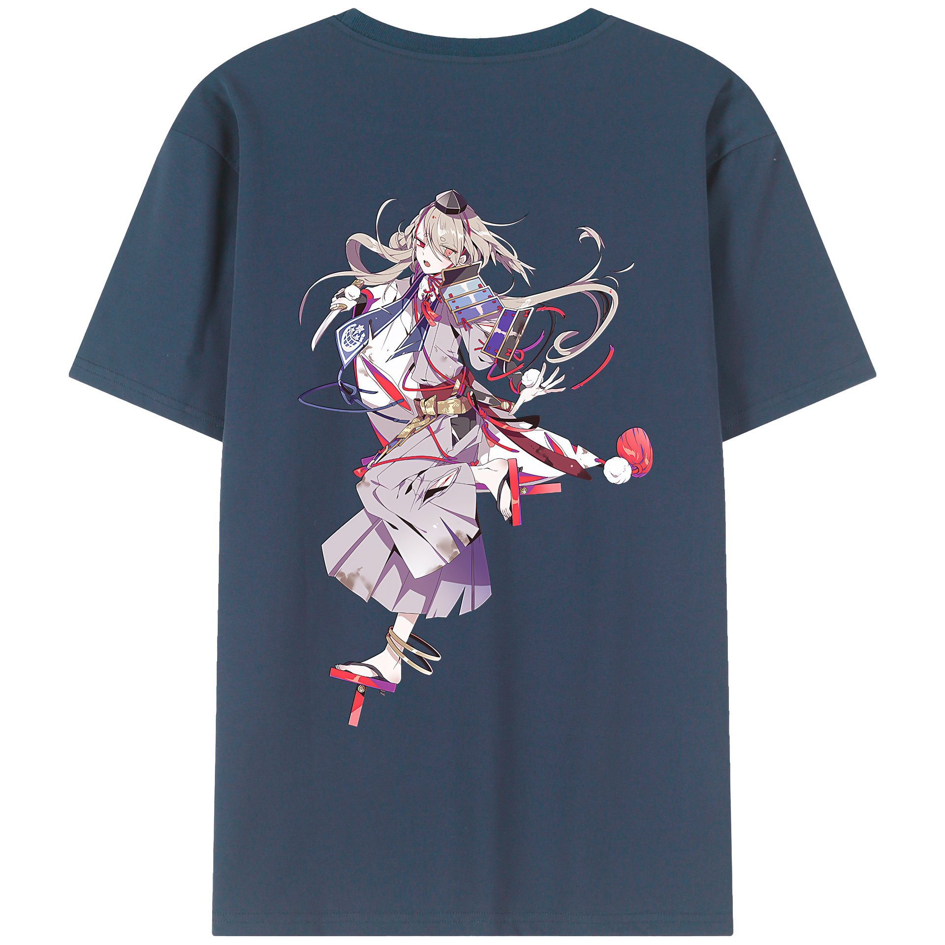 （画像用） 刀剣乱舞 Touken Ranbu 綿100％ メンズ半袖Tシャツ（バックプリント） 通気性