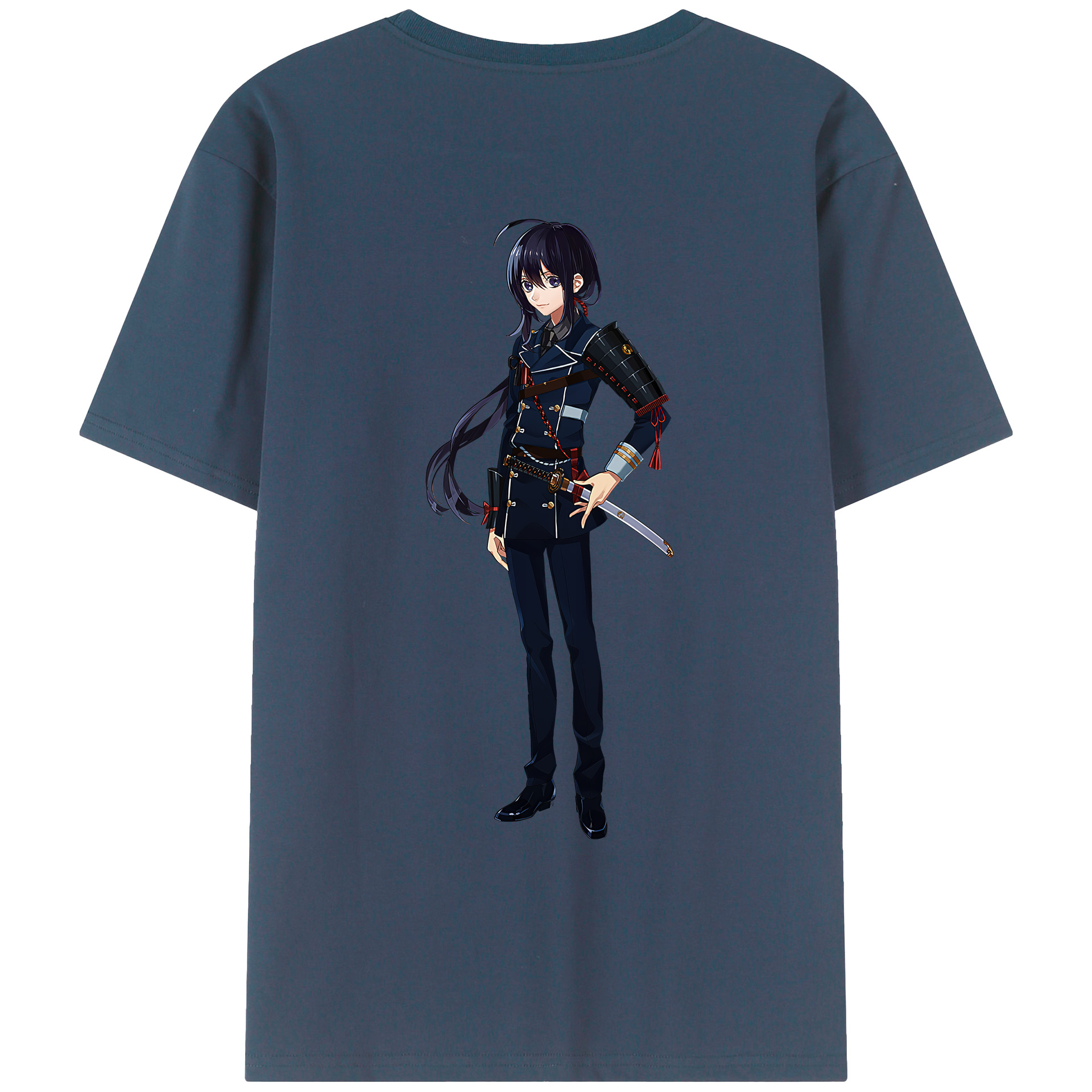 （画像用） 刀剣乱舞 Touken Ranbu 綿100％ メンズ半袖Tシャツ（バックプリント） 通気性
