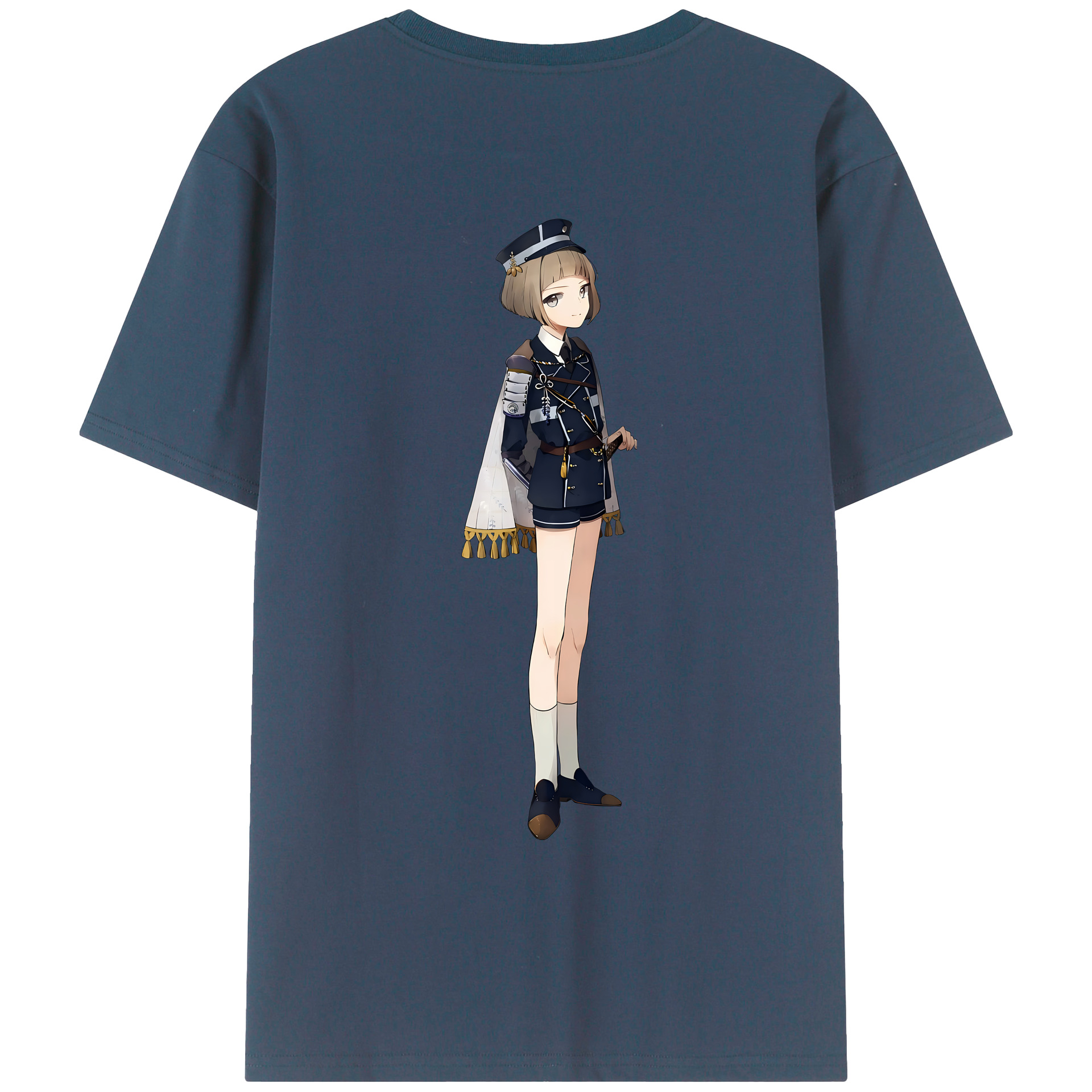 （画像用） 刀剣乱舞 Touken Ranbu 綿100％ メンズ半袖Tシャツ（バックプリント） 通気性