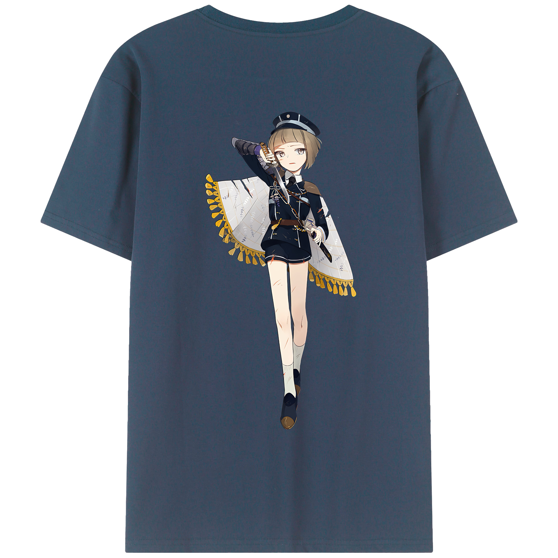 （画像用） 刀剣乱舞 Touken Ranbu 綿100％ メンズ半袖Tシャツ（バックプリント） 通気性