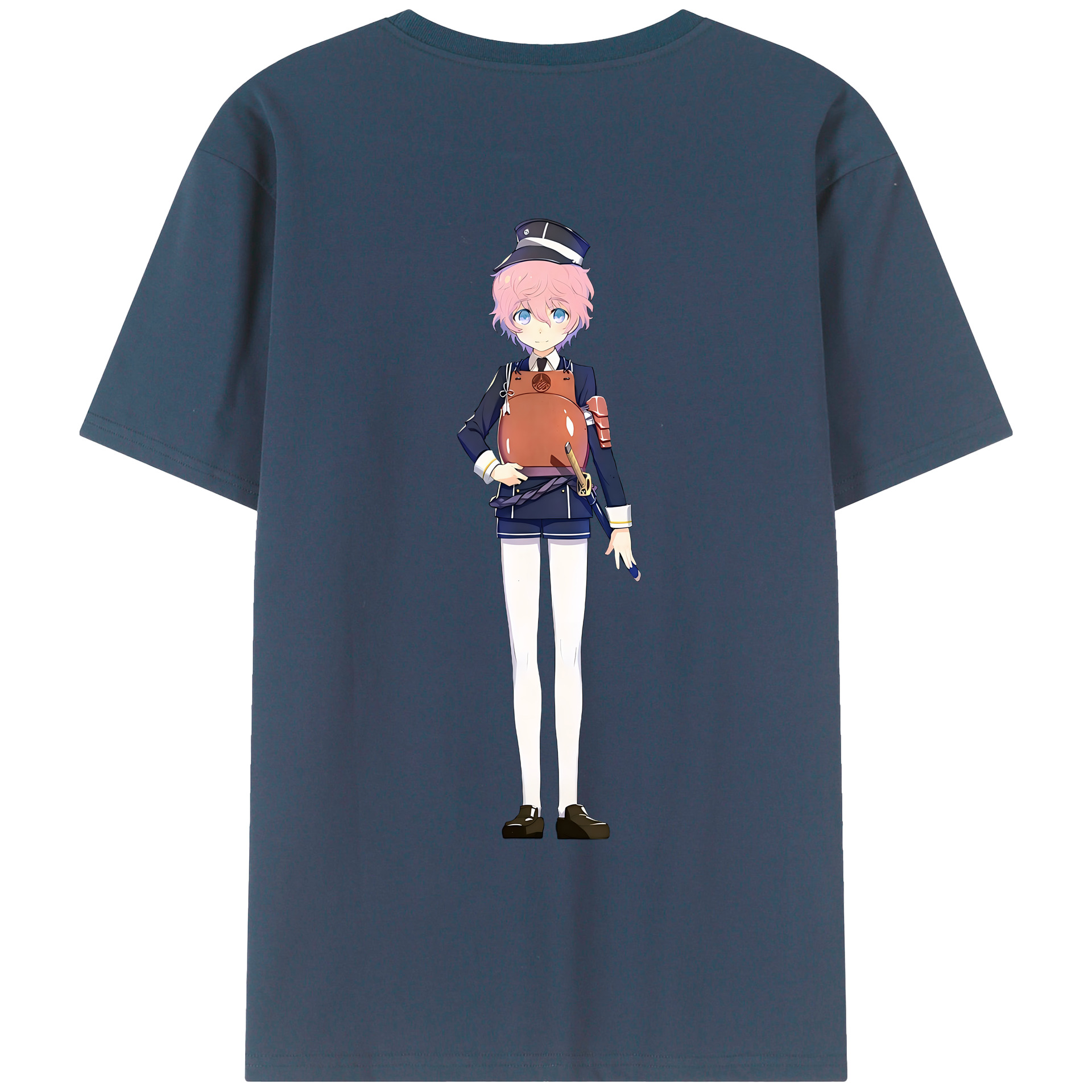 （画像用） 刀剣乱舞 Touken Ranbu 綿100％ メンズ半袖Tシャツ（バックプリント） 通気性