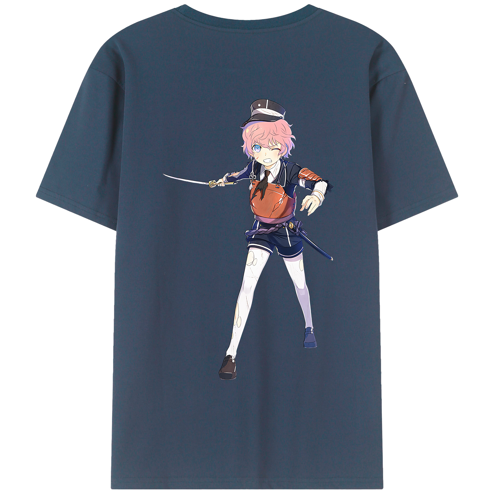 （画像用） 刀剣乱舞 Touken Ranbu 綿100％ メンズ半袖Tシャツ（バックプリント） 通気性