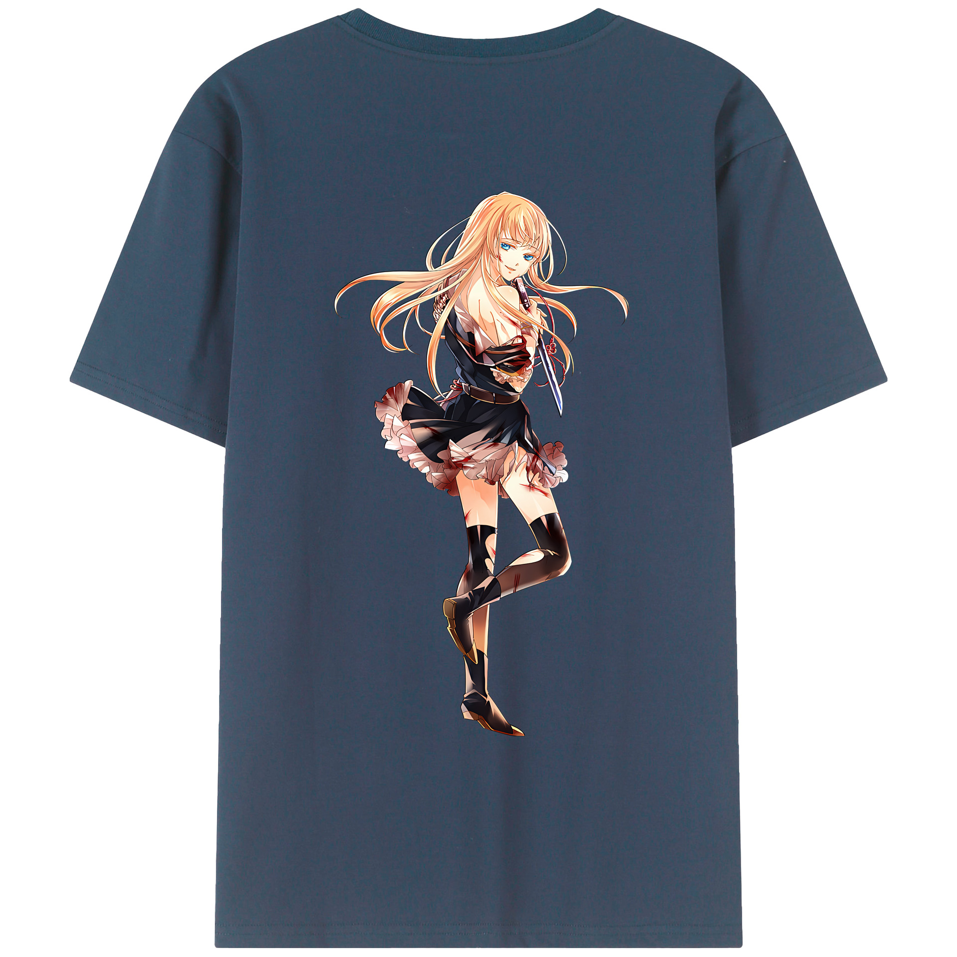 （画像用） 刀剣乱舞 Touken Ranbu 綿100％ メンズ半袖Tシャツ（バックプリント） 通気性