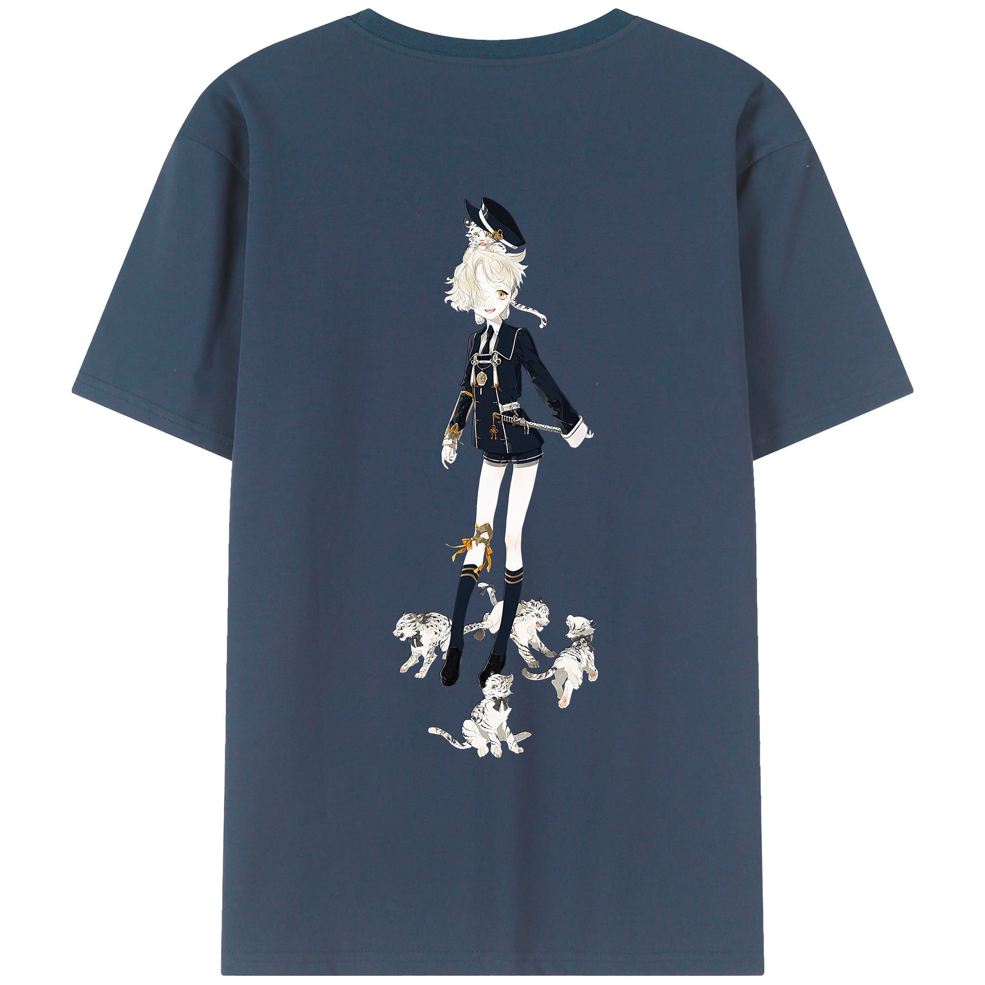 （画像用） 刀剣乱舞 Touken Ranbu 綿100％ メンズ半袖Tシャツ（バックプリント） 通気性
