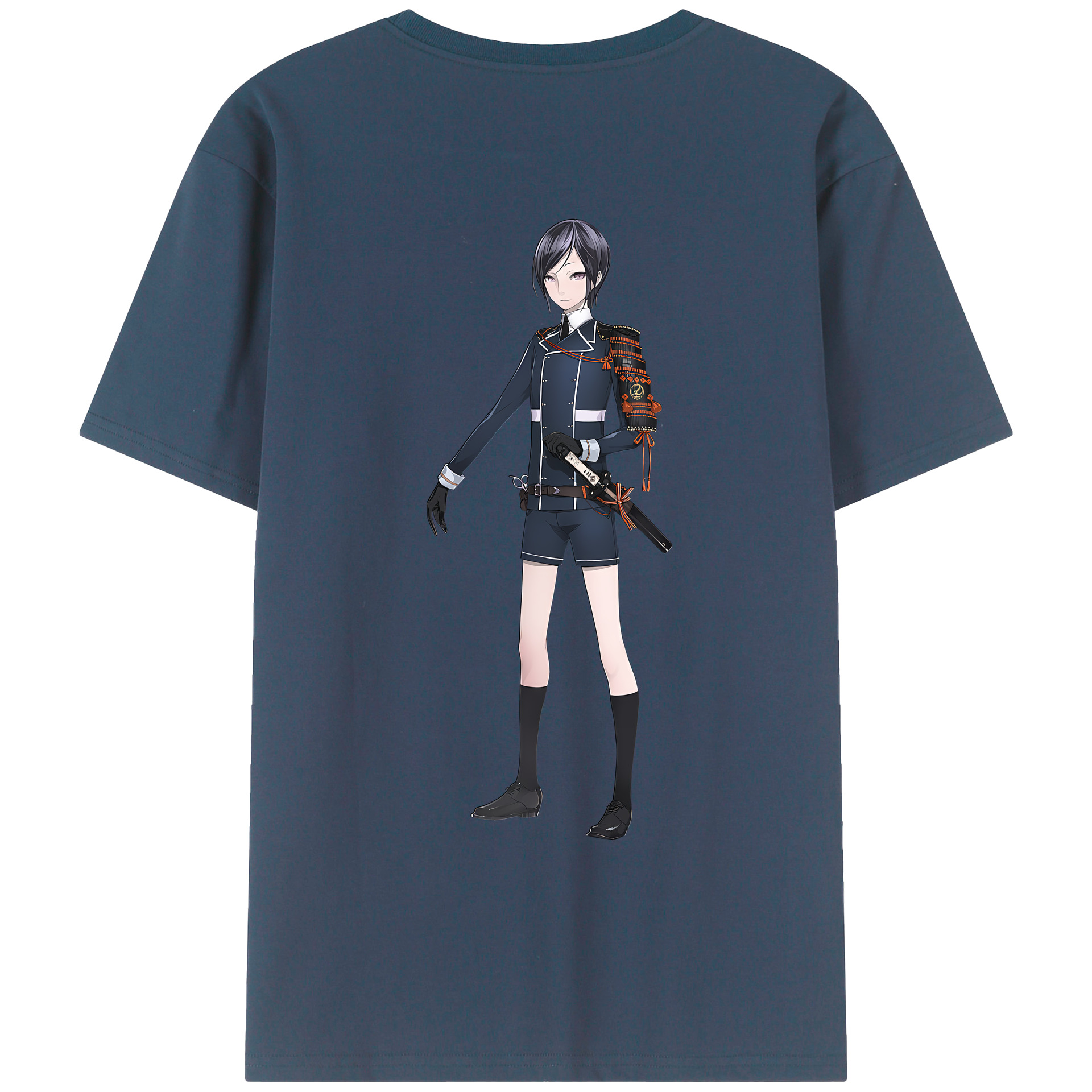 （画像用） 刀剣乱舞 Touken Ranbu 綿100％ メンズ半袖Tシャツ（バックプリント） 通気性
