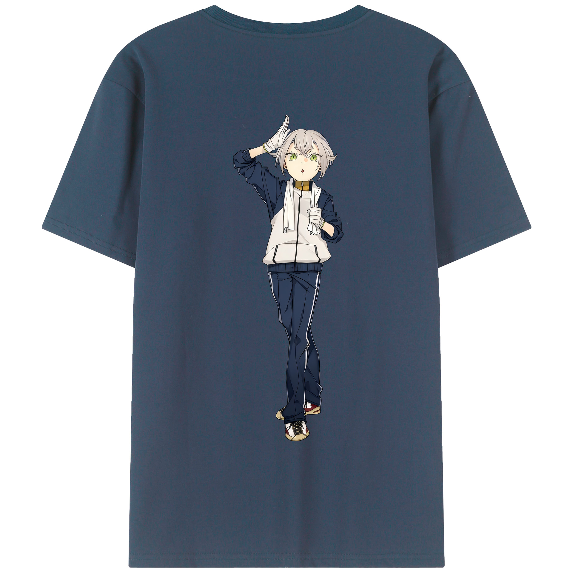 （画像用） 刀剣乱舞 Touken Ranbu 綿100％ メンズ半袖Tシャツ（バックプリント） 通気性