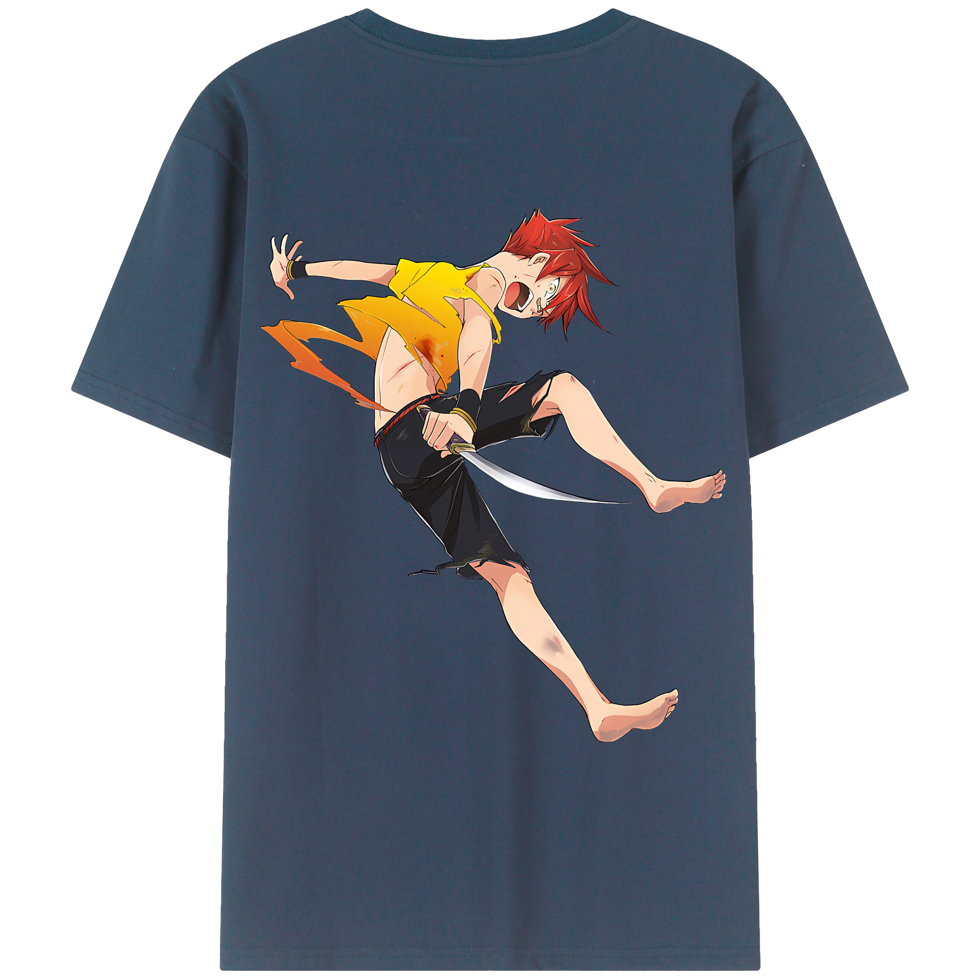 （画像用） 刀剣乱舞 Touken Ranbu 綿100％ メンズ半袖Tシャツ（バックプリント） 通気性