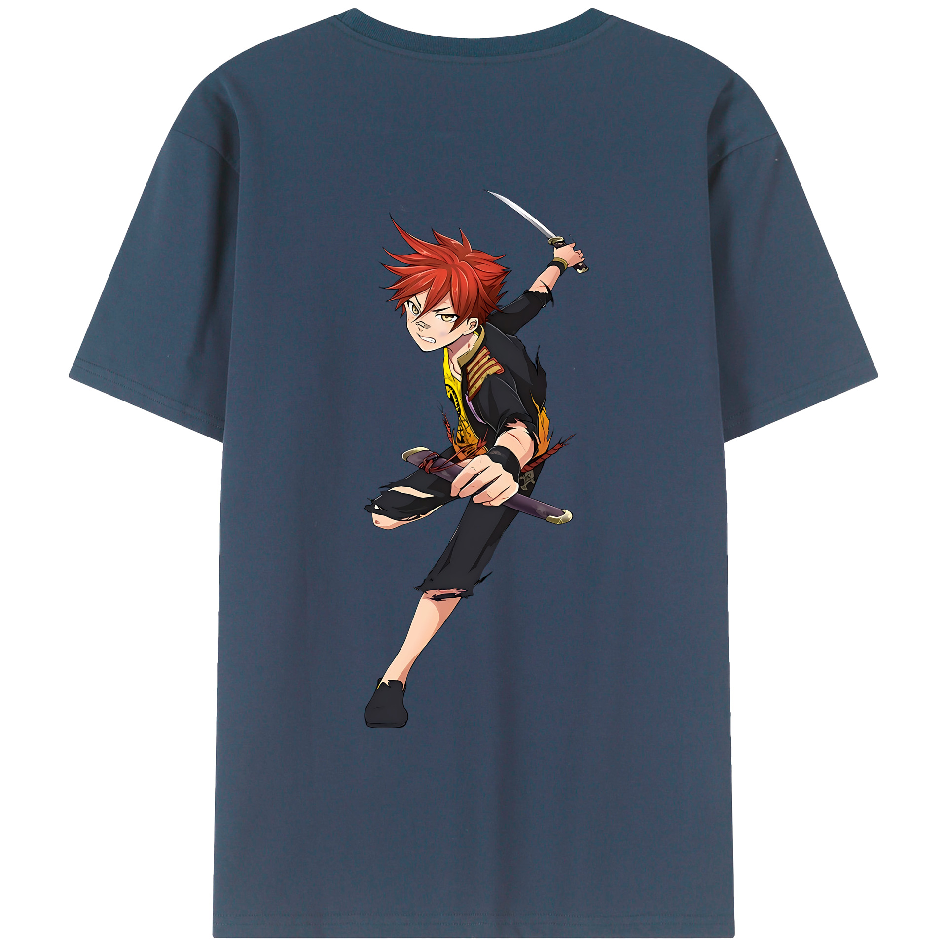 （画像用） 刀剣乱舞 Touken Ranbu 綿100％ メンズ半袖Tシャツ（バックプリント） 通気性