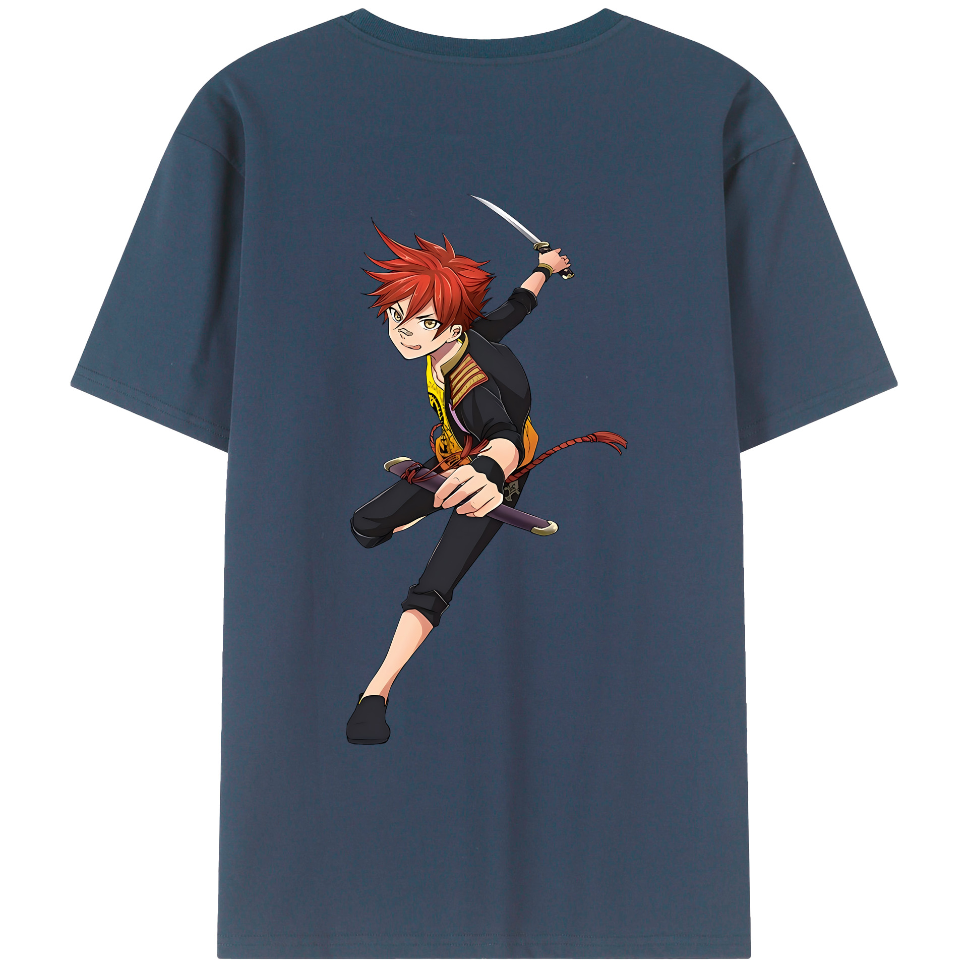 （画像用） 刀剣乱舞 Touken Ranbu 綿100％ メンズ半袖Tシャツ（バックプリント） 通気性