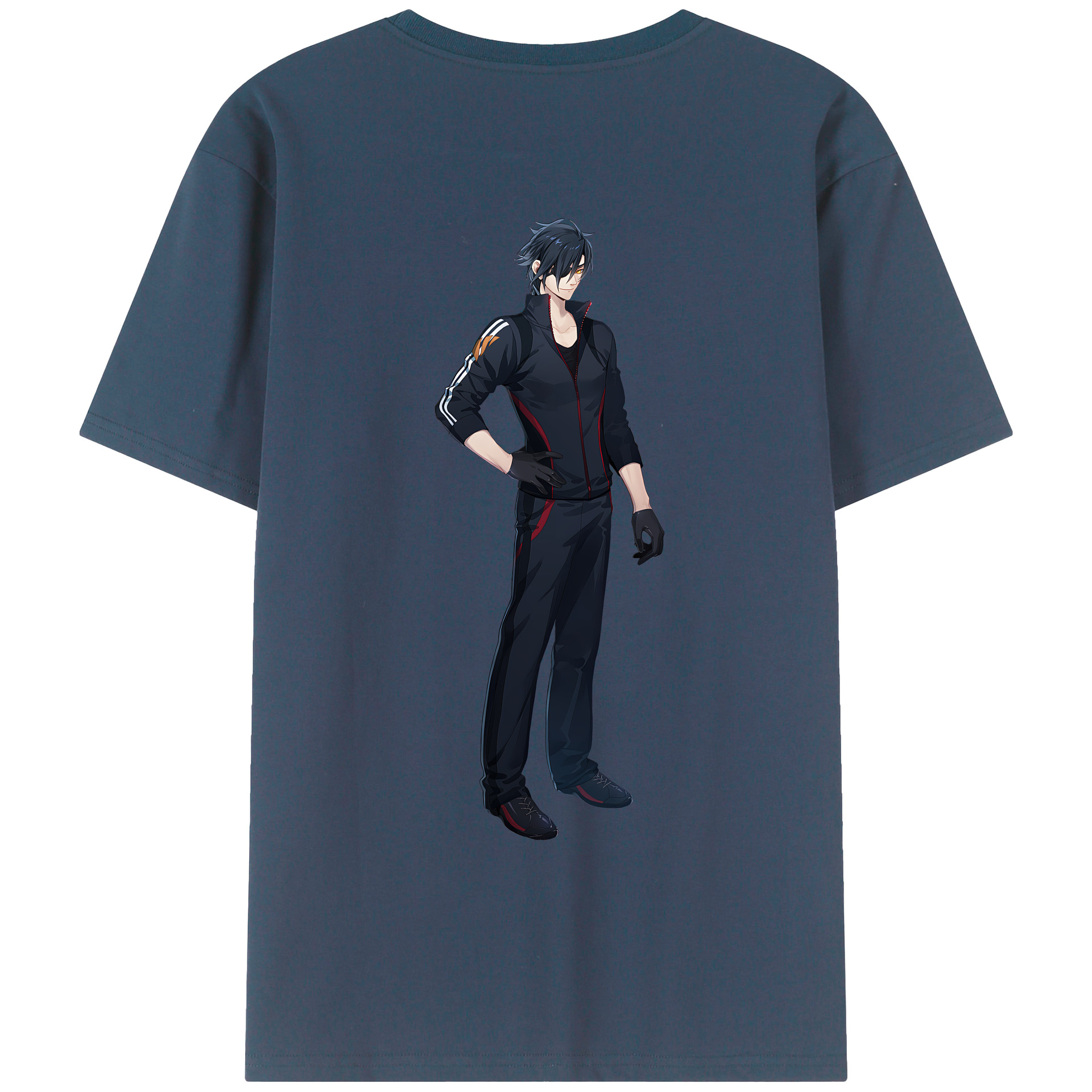 （画像用） 刀剣乱舞 Touken Ranbu 綿100％ メンズ半袖Tシャツ（バックプリント） 通気性