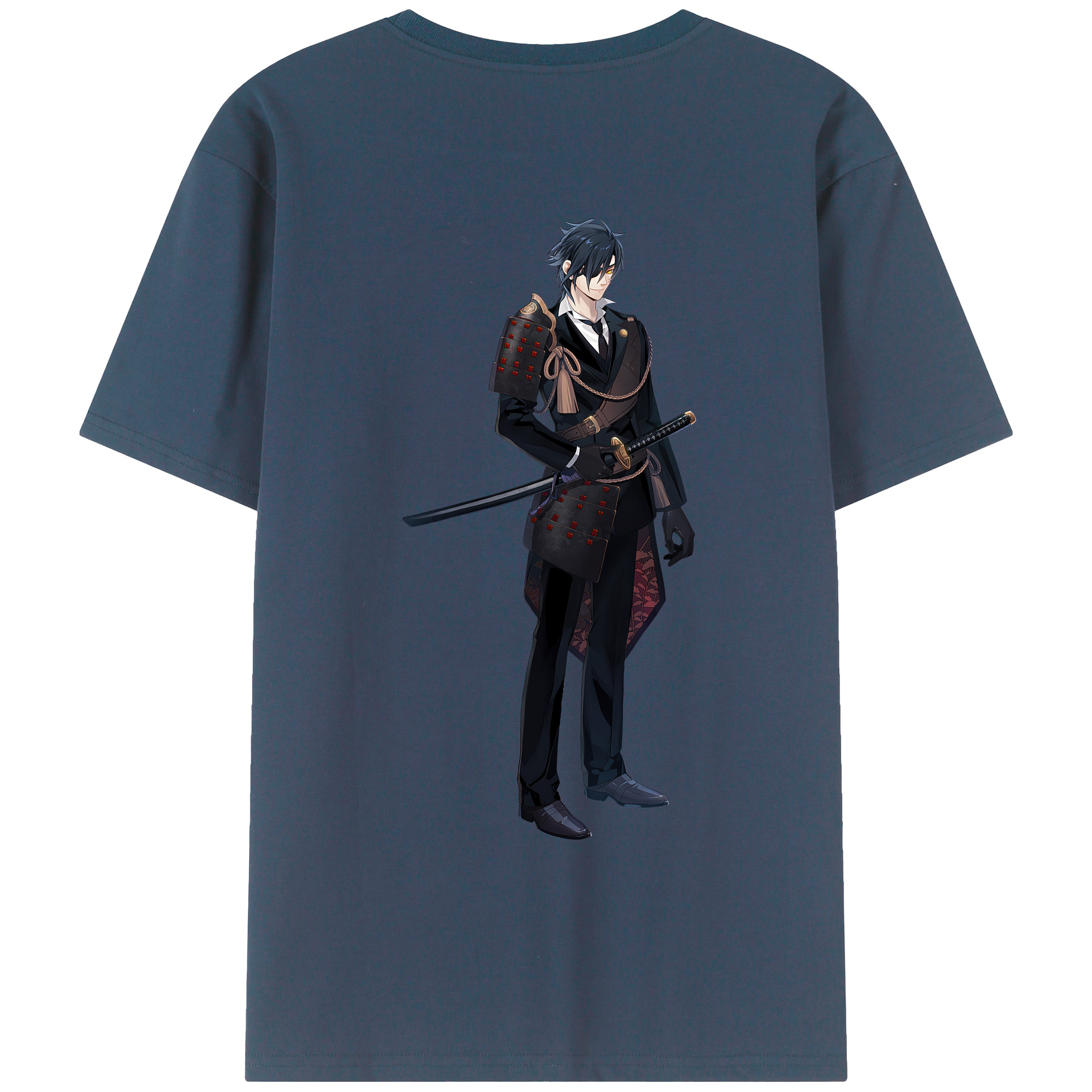 （画像用） 刀剣乱舞 Touken Ranbu 綿100％ メンズ半袖Tシャツ（バックプリント） 通気性