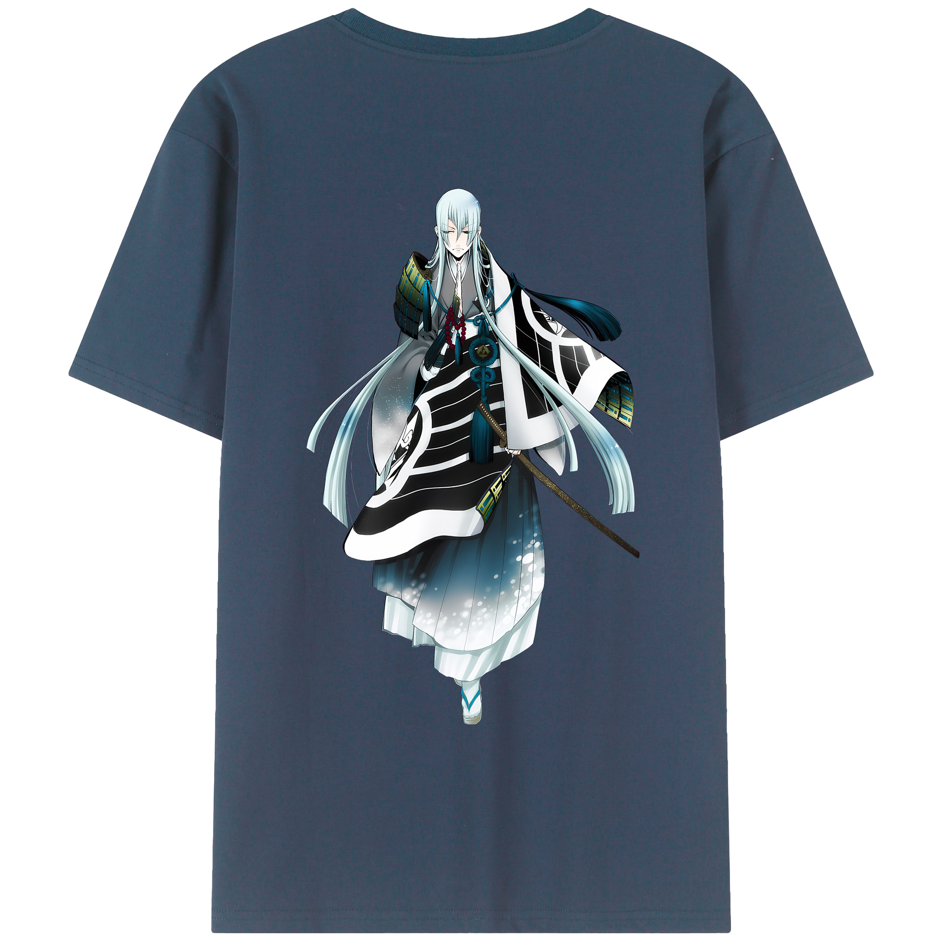 （画像用） 刀剣乱舞 Touken Ranbu 綿100％ メンズ半袖Tシャツ（バックプリント） 通気性
