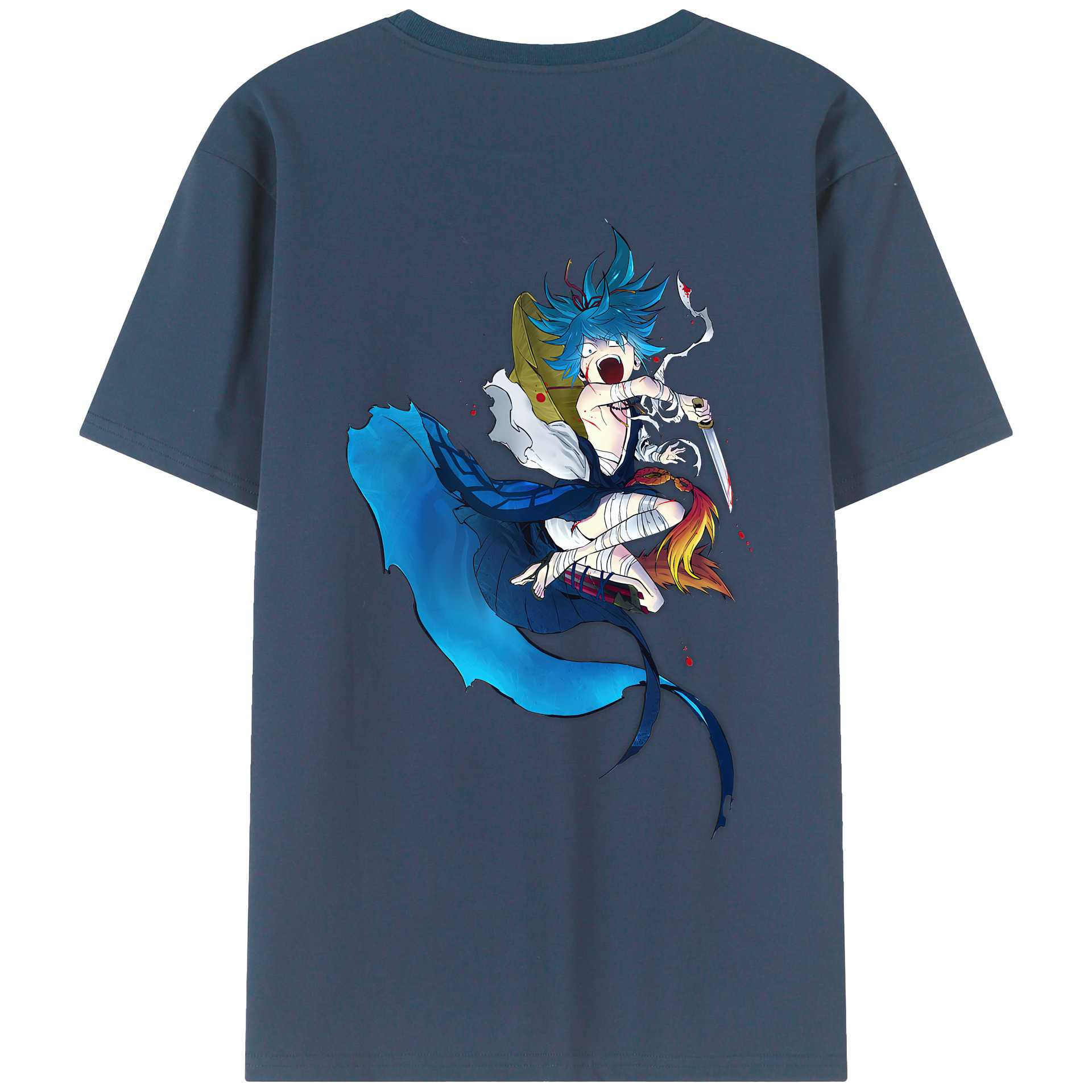 （画像用） 刀剣乱舞 Touken Ranbu 綿100％ メンズ半袖Tシャツ（バックプリント） 通気性