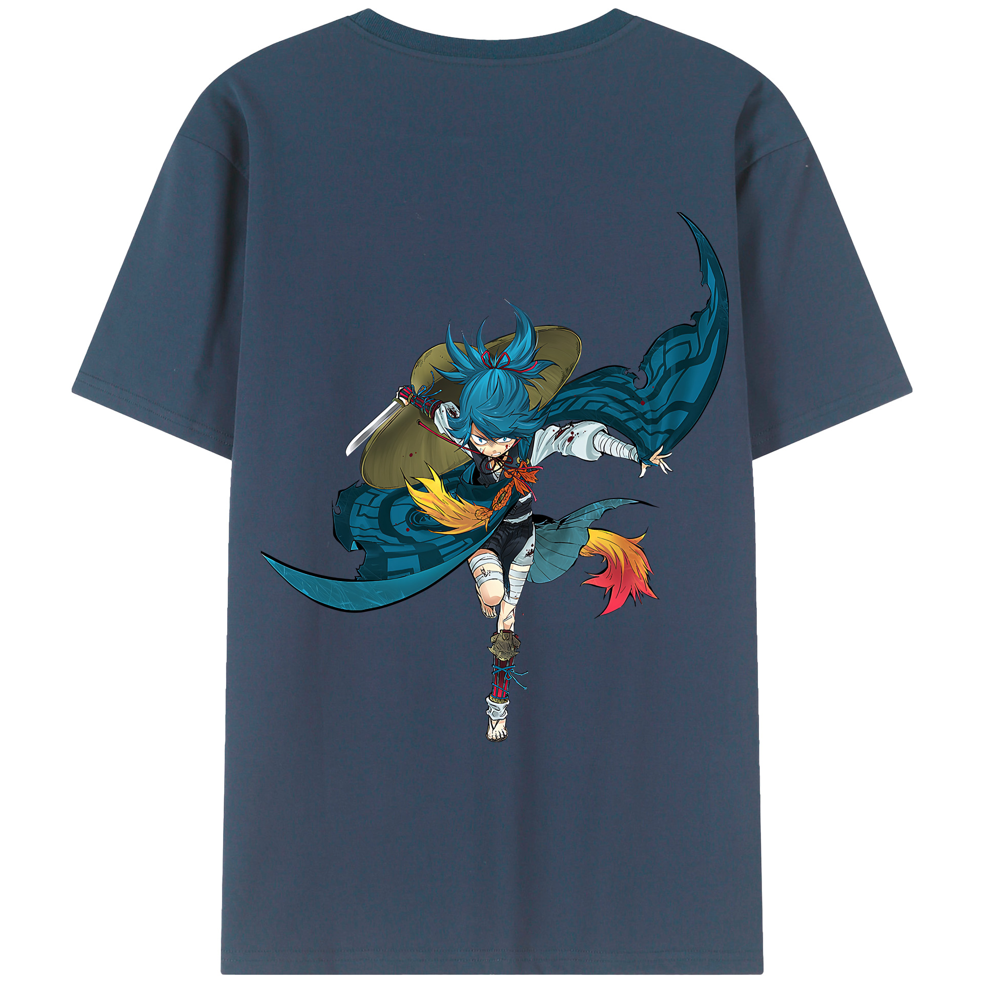 （画像用） 刀剣乱舞 Touken Ranbu 綿100％ メンズ半袖Tシャツ（バックプリント） 通気性